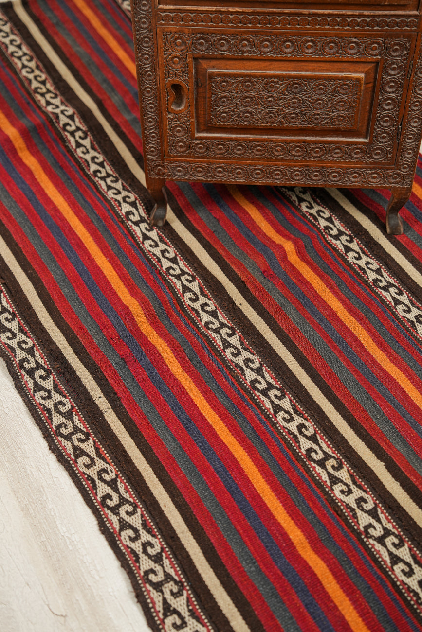 Antique Uzibek Jajim kilim 6'1" x 2'8"