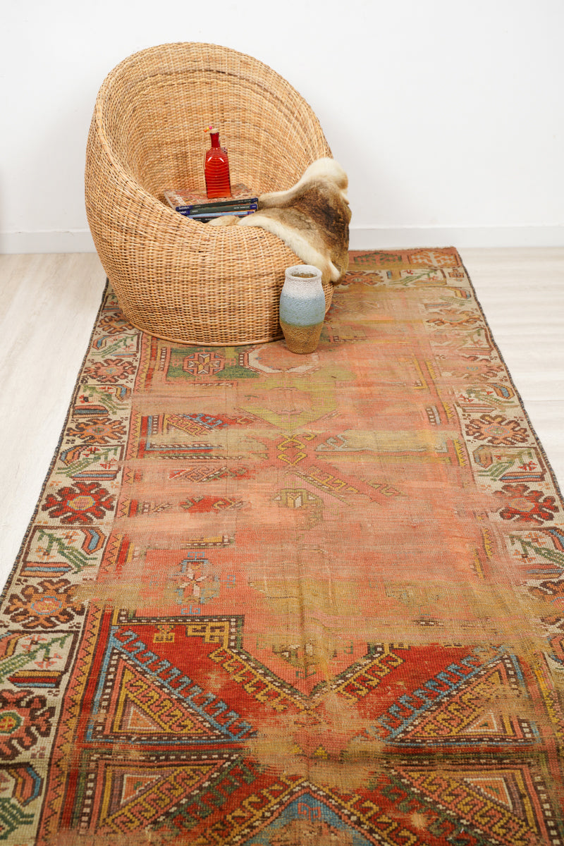 Antique Turkish Konya Rug 11'2" x 4'3"