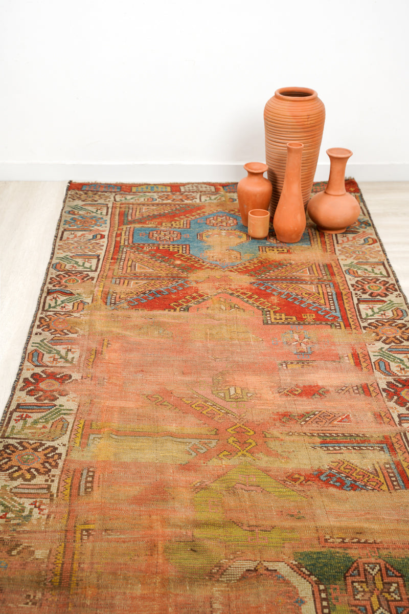 Antique Turkish Konya Rug 11'2" x 4'3"
