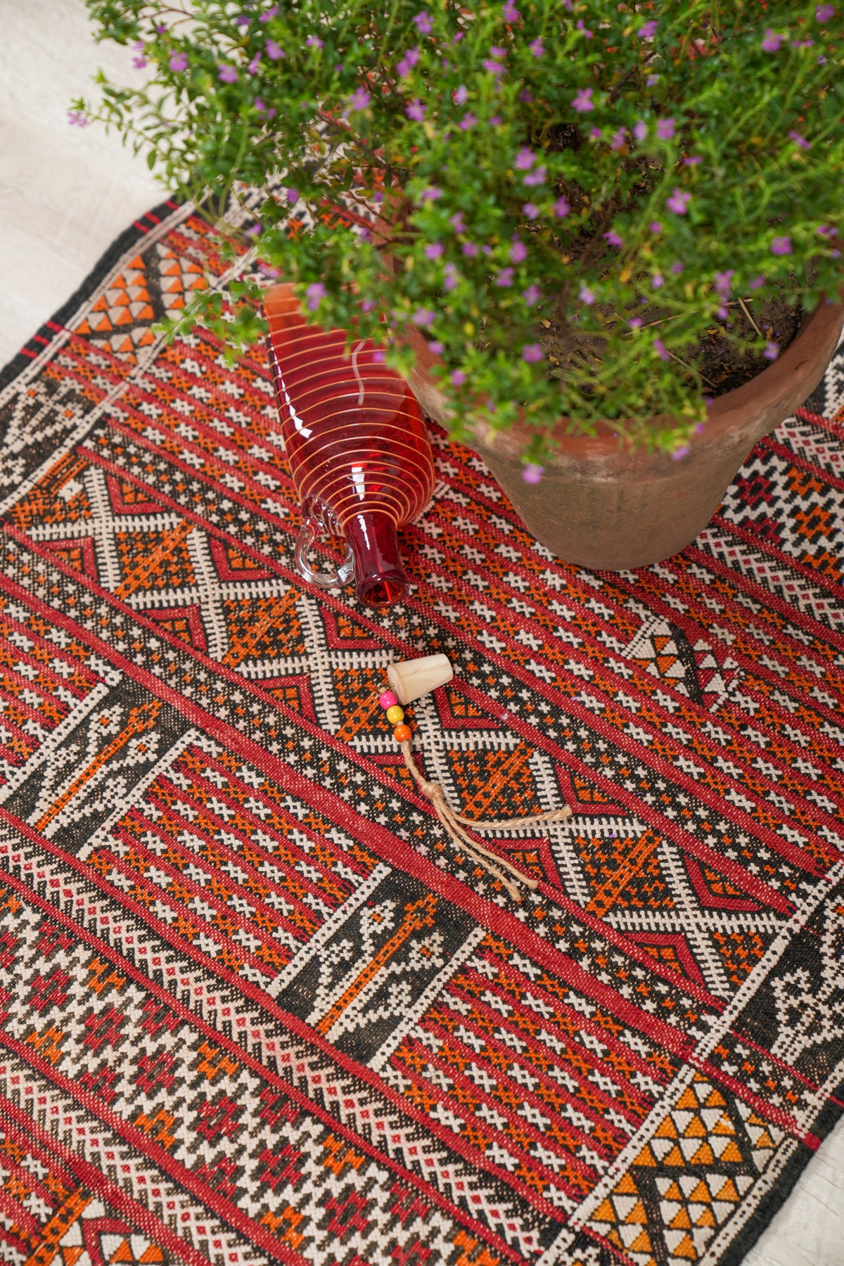 Vintage Moroccan Berber hallway kilim 7'3" x 2'3"