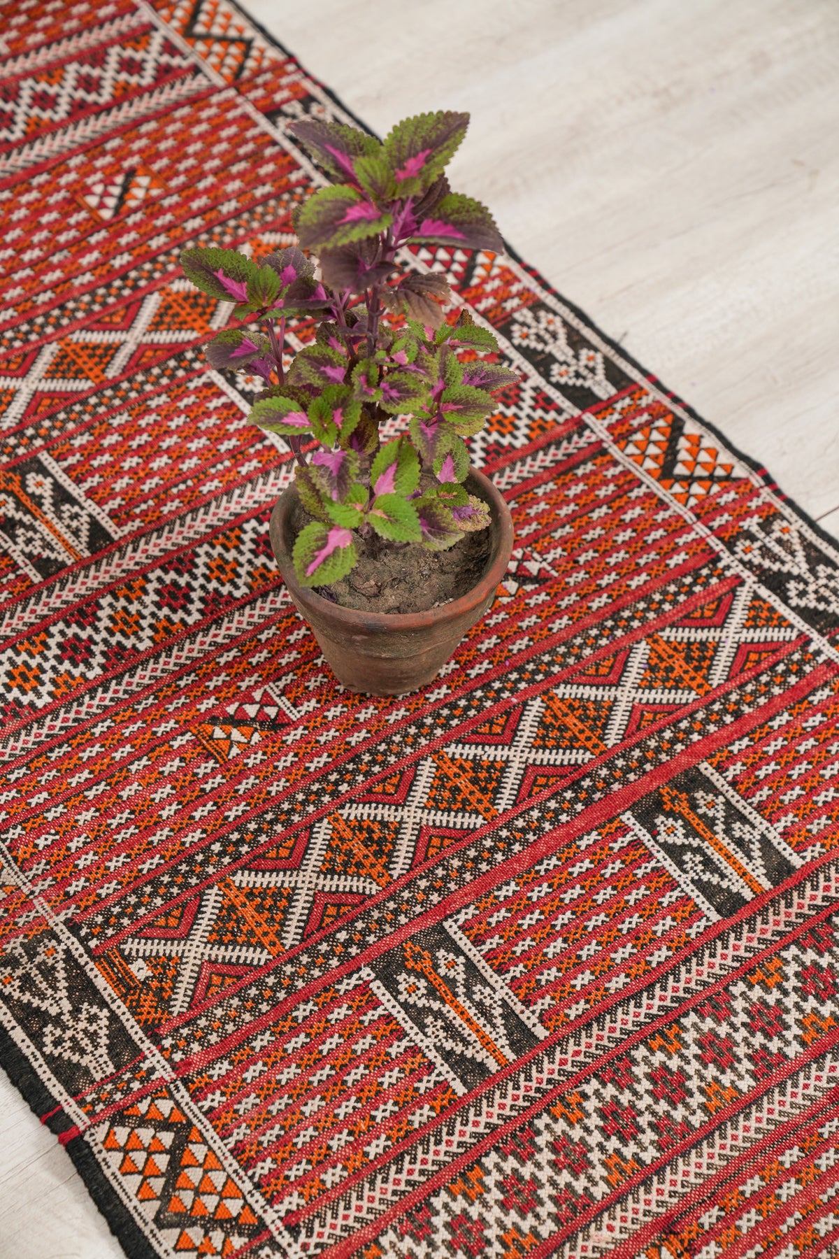 Vintage Moroccan Berber hallway kilim 7'3" x 2'3"