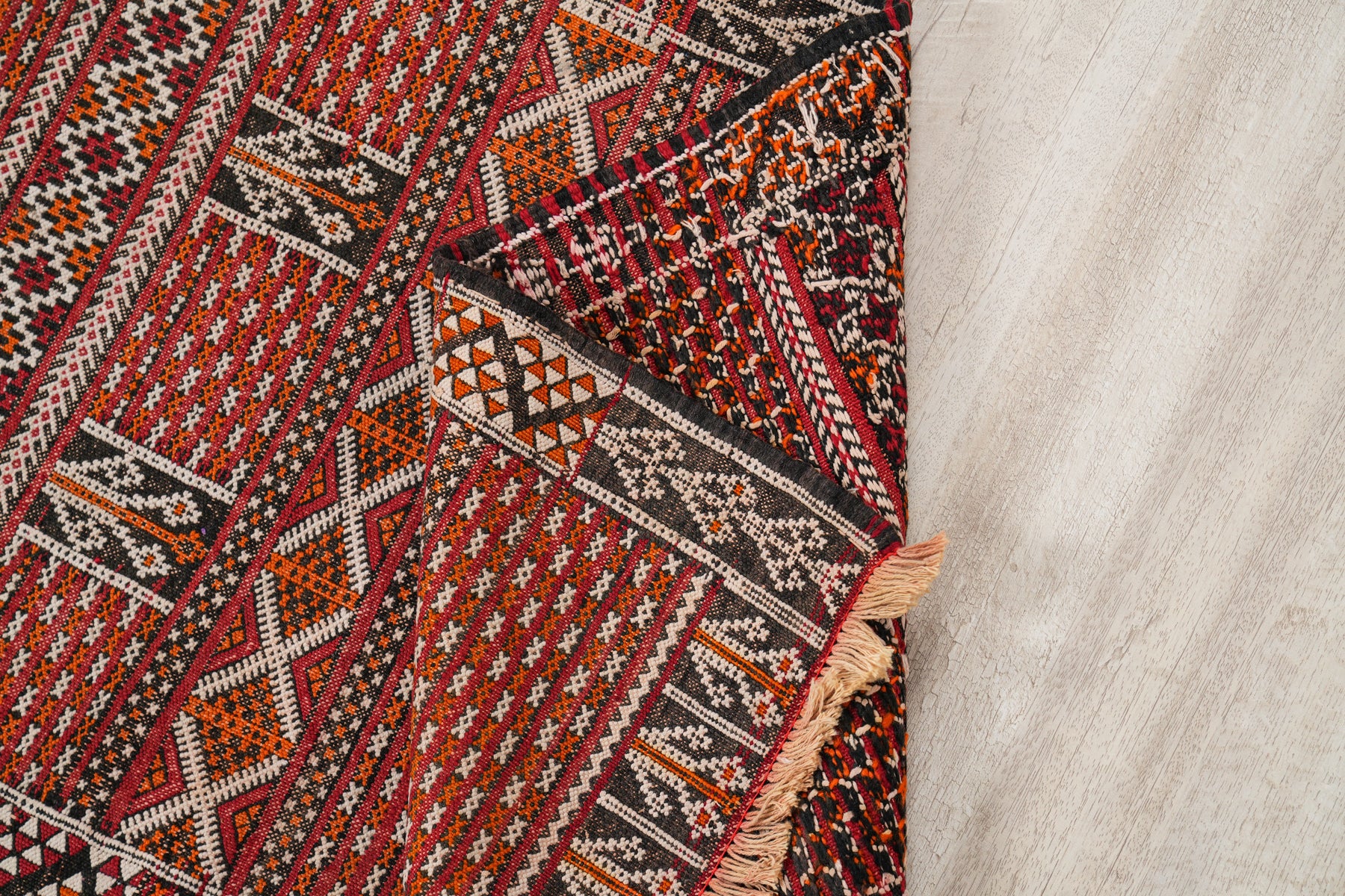 Vintage Moroccan Berber hallway kilim 7'3" x 2'3"