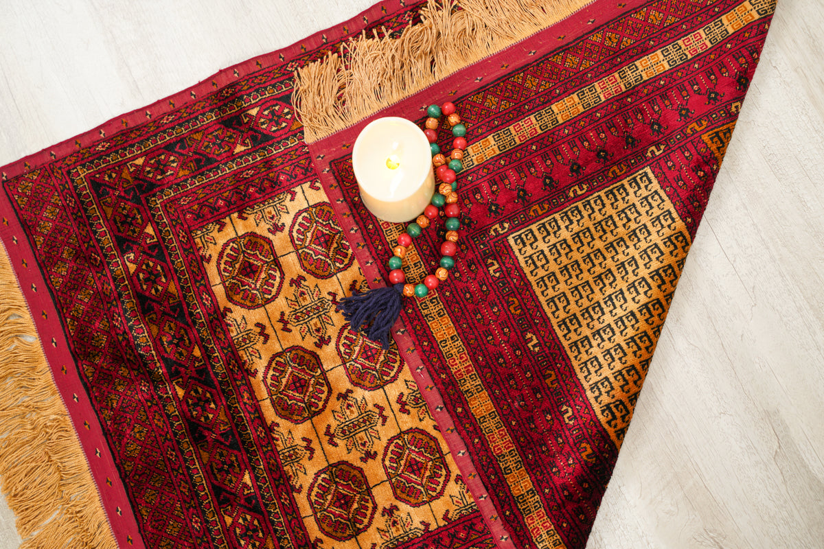 Vintage Silk Turkoman Double Side Rug 2'10" x 2'1"