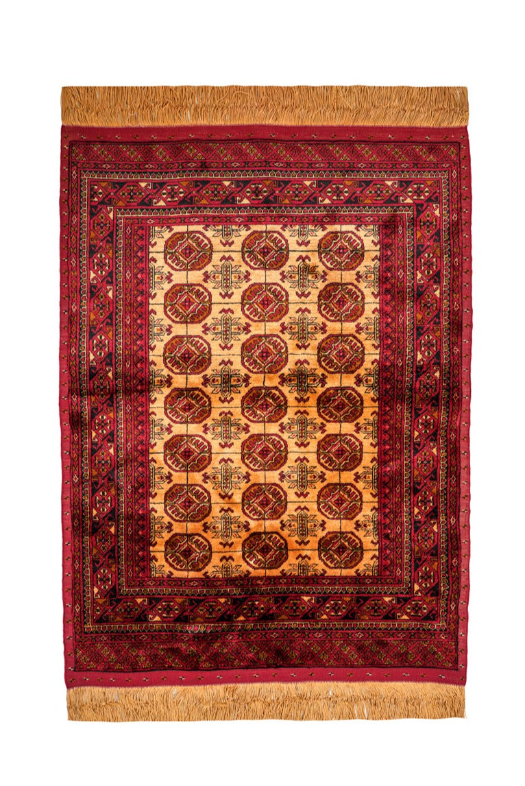 Vintage Silk Turkoman Double Side Rug 2'10" x 2'1"