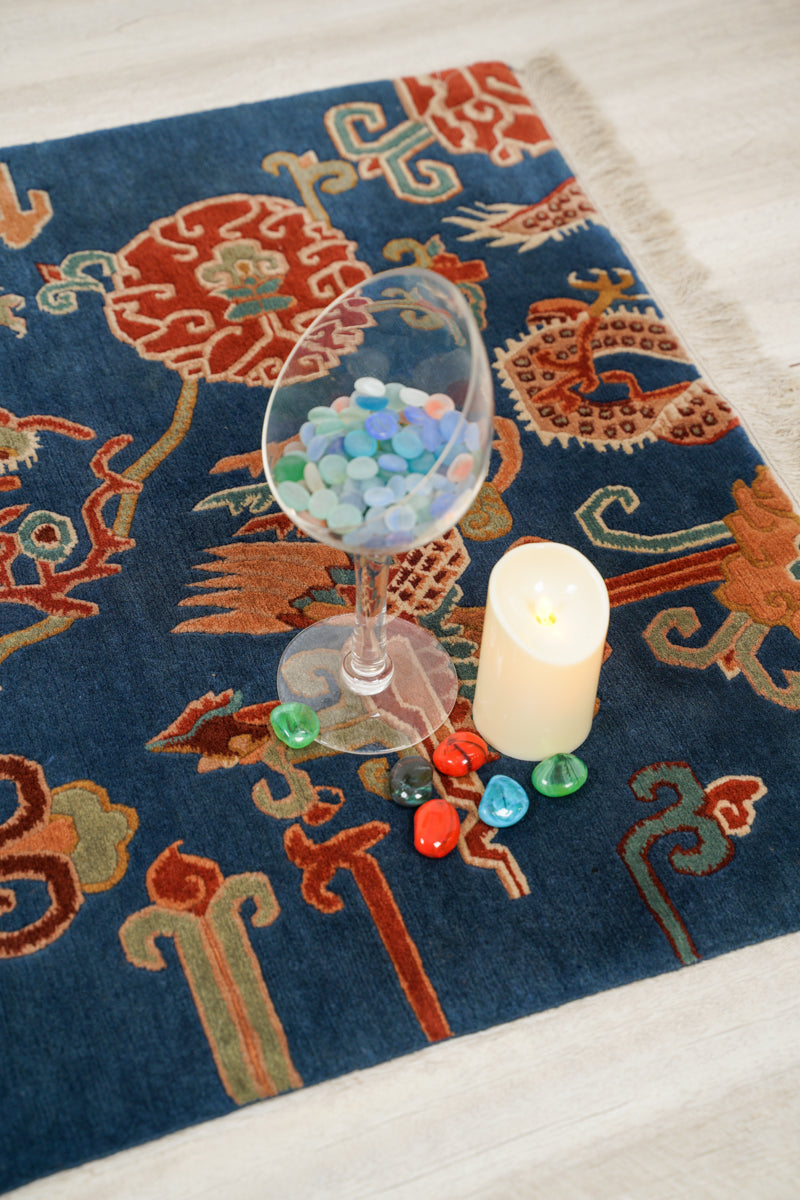 Antique Peking Dragon Rug 5'7" x 3'