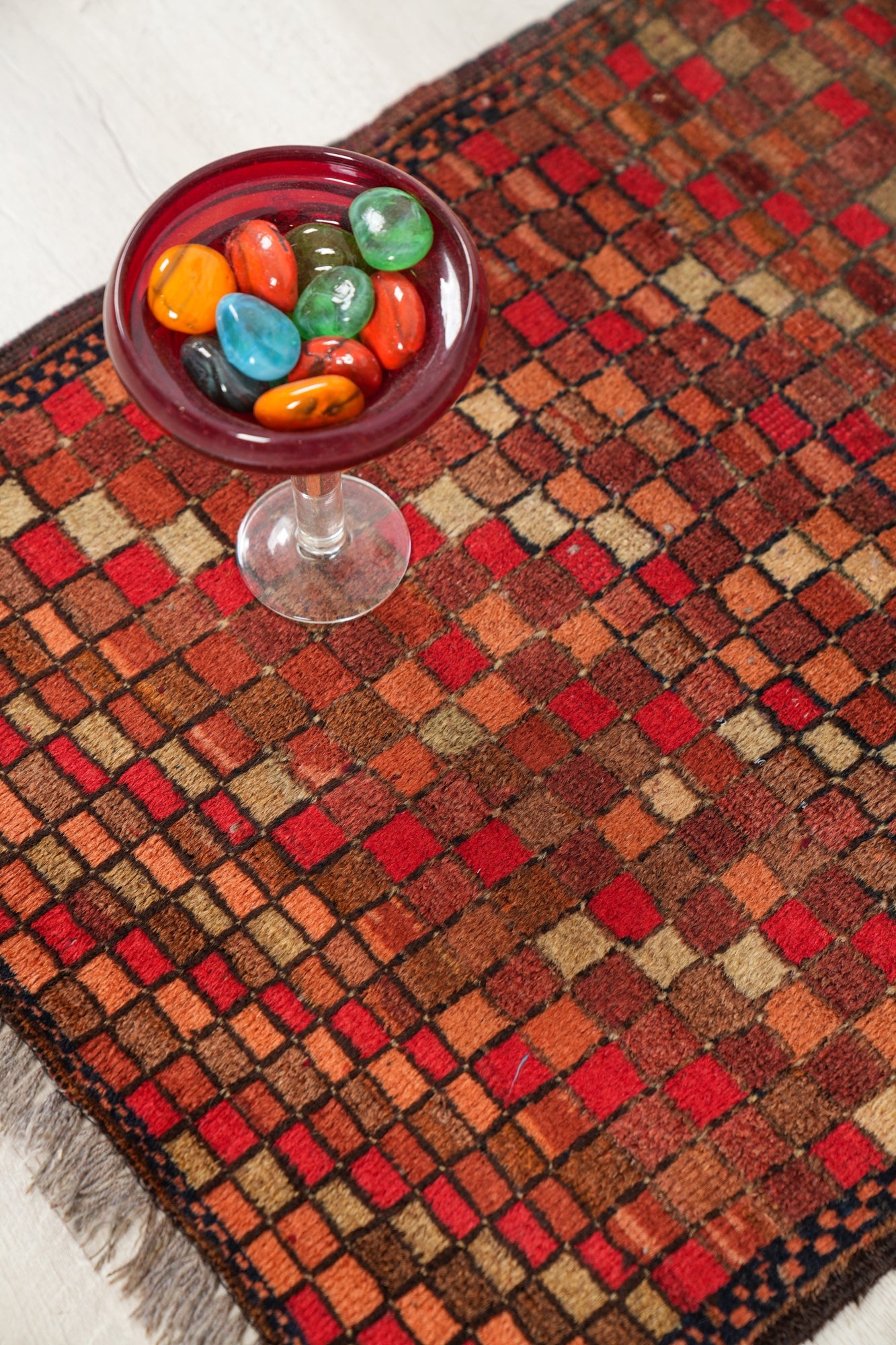 Vintage Turkmen compartment Rug 3' x 1'9"