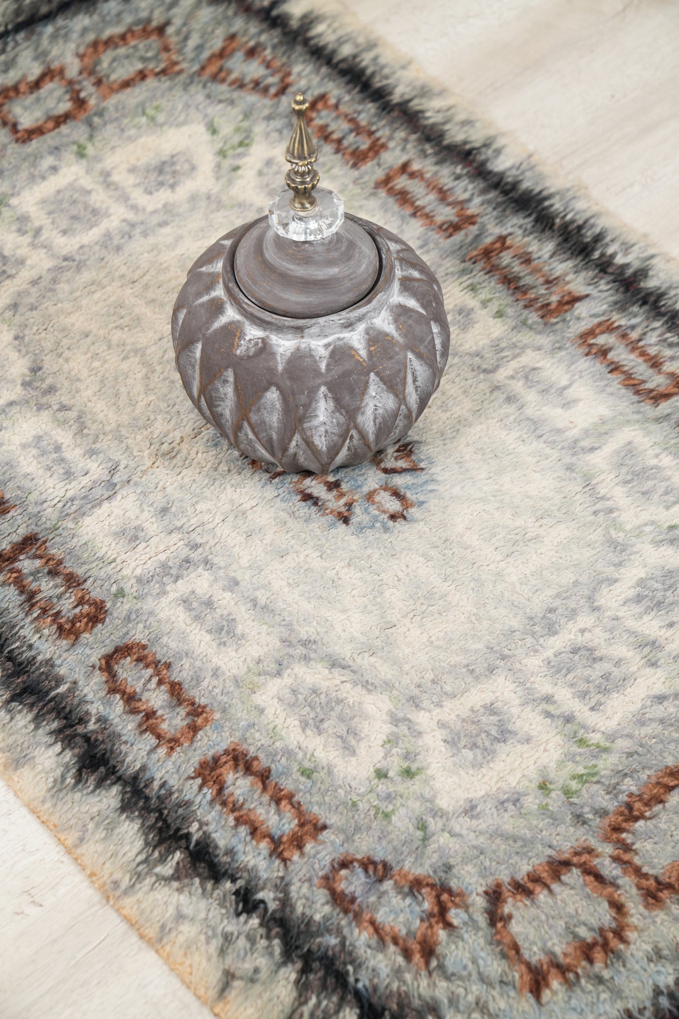 Vintage Scandinavian Rya Loom Rug 4' x 2'2"