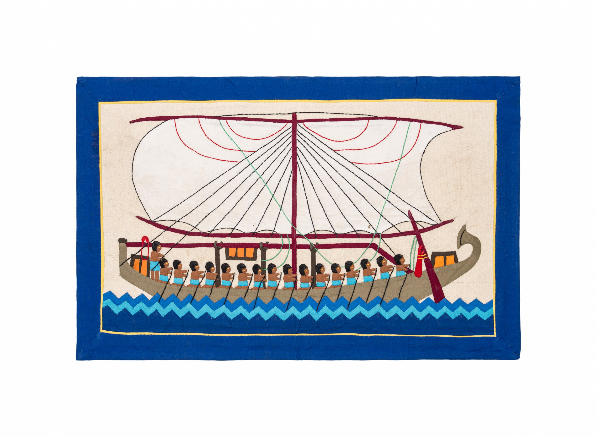 Vintage Egyptian Embroidered Tapestry 2'3" x 1'5"