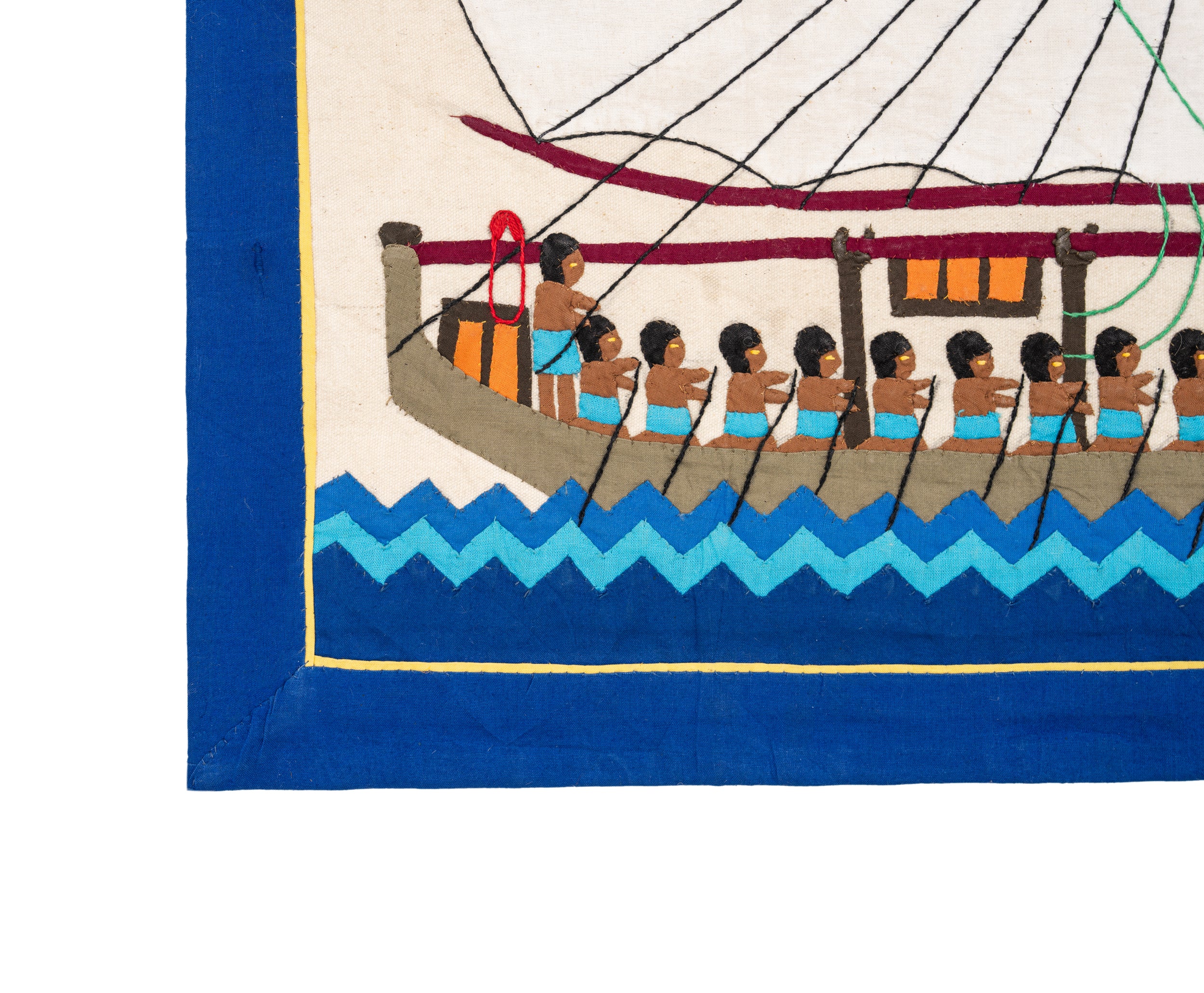 Vintage Egyptian Embroidered Tapestry 2'3" x 1'5"