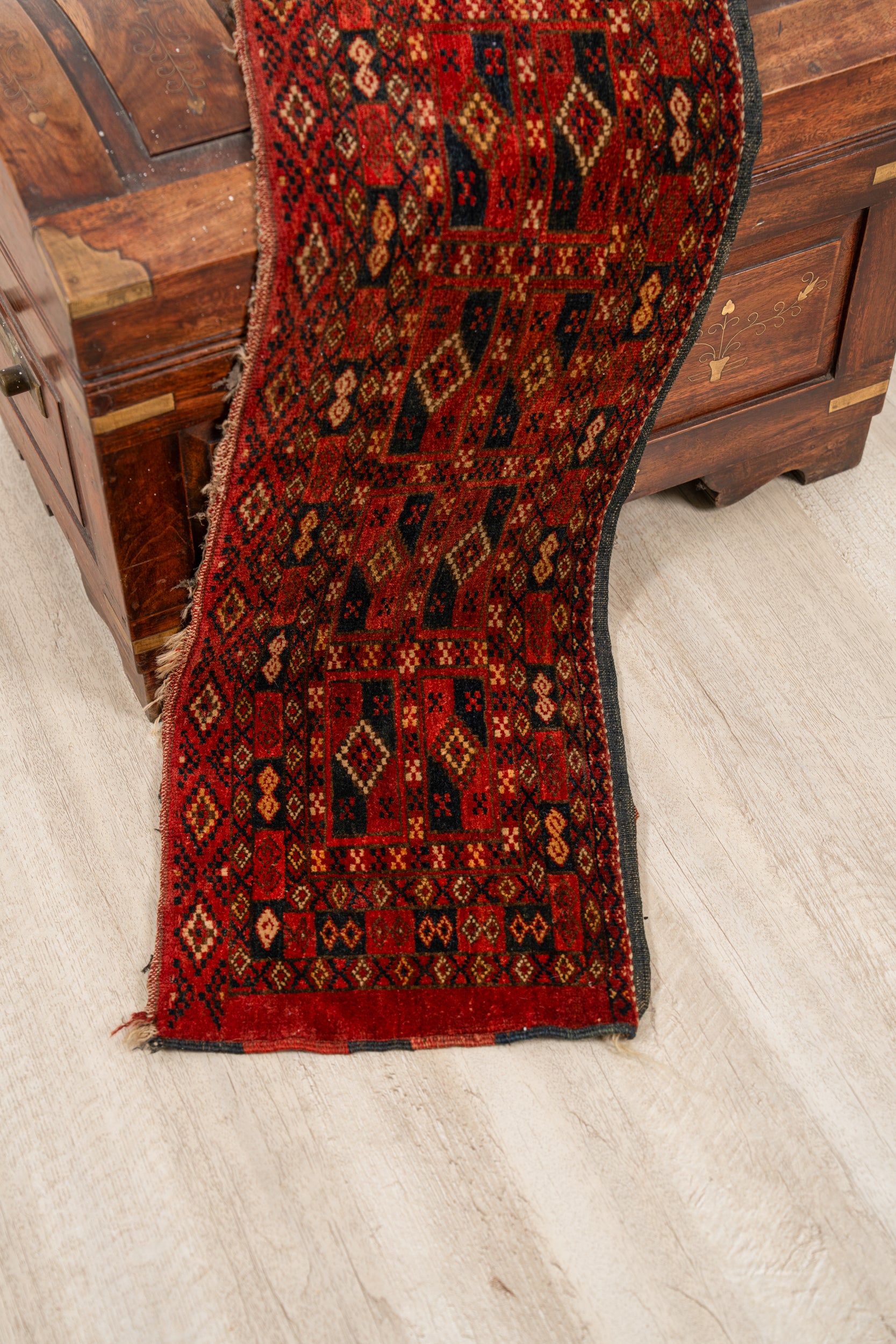 Antique Turkmen Torba Panel Rug 5'10" x 1'1"