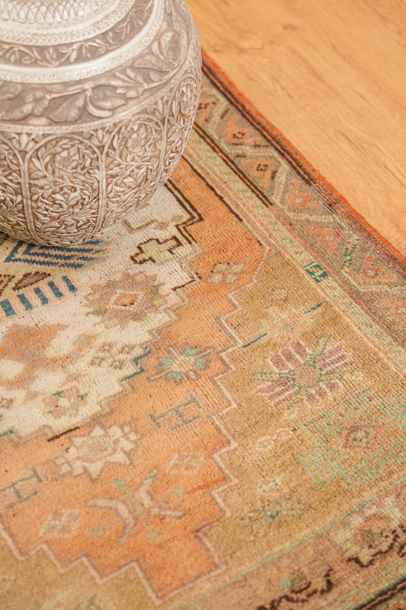 Vintage Turkish Oushak Rug 4'7" x 3'1"
