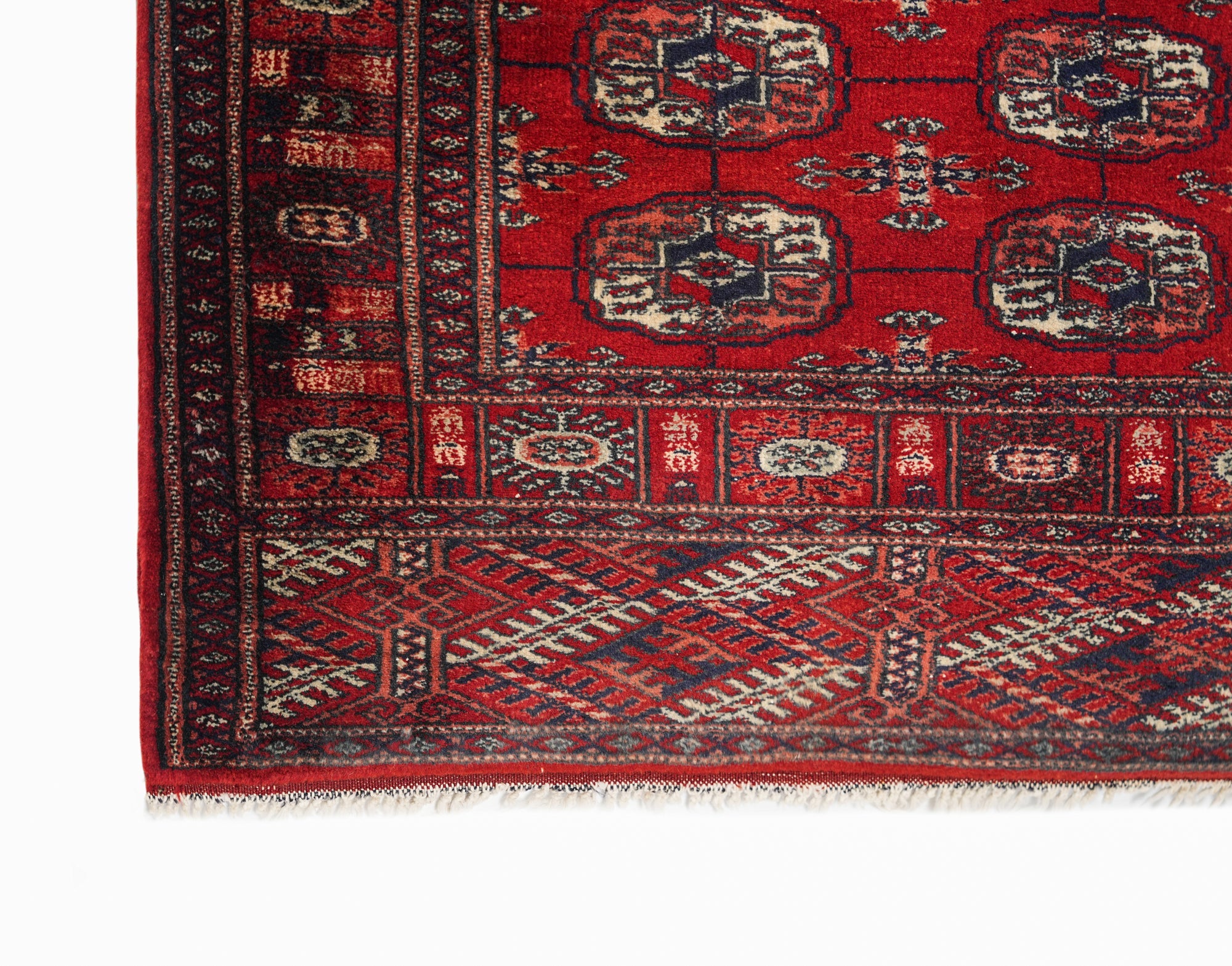 Vintage Pakistani Bokhara Hallway Rug 12'5" x 2'8"