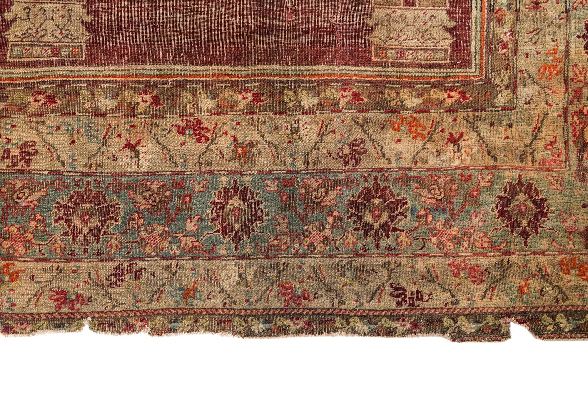 Antique Anatolian Prayer Rug Fragment 4' x 3'