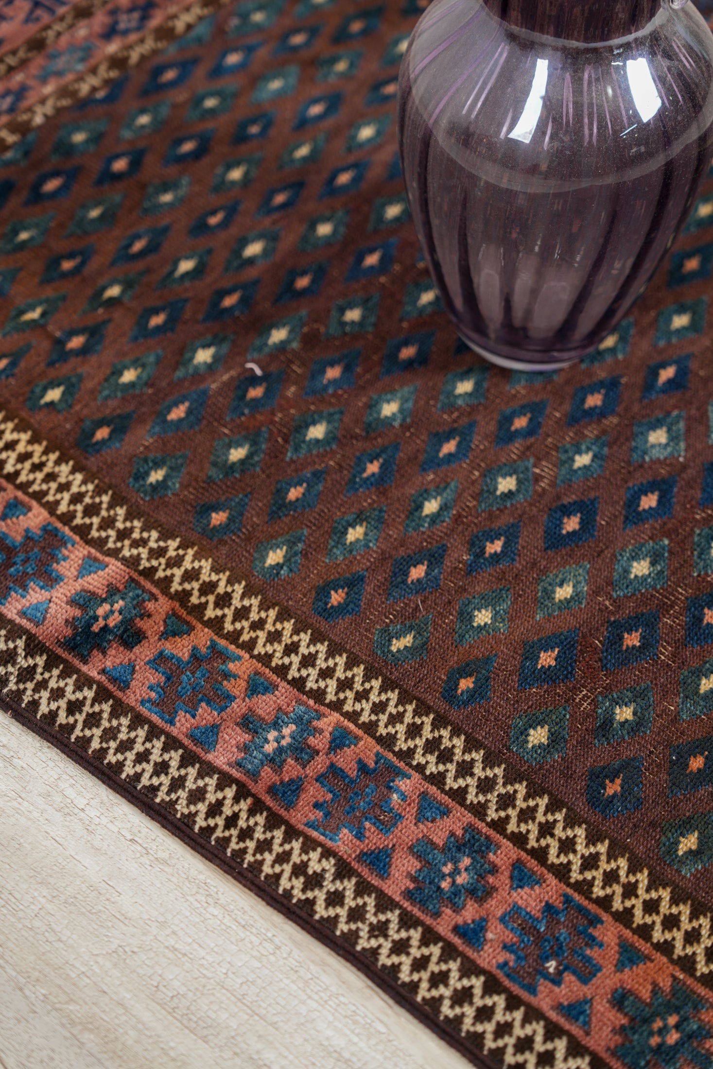 Antique Turkmen Yomud Rug 4' x 2'8"