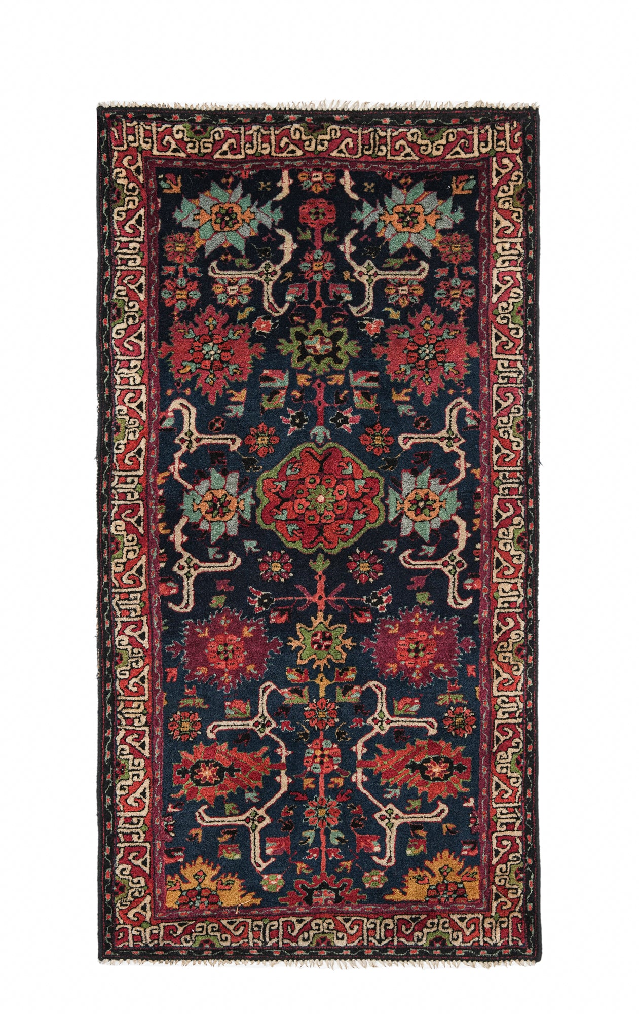 Antique Tetex German Kuba hook rug 5'8" x 3'