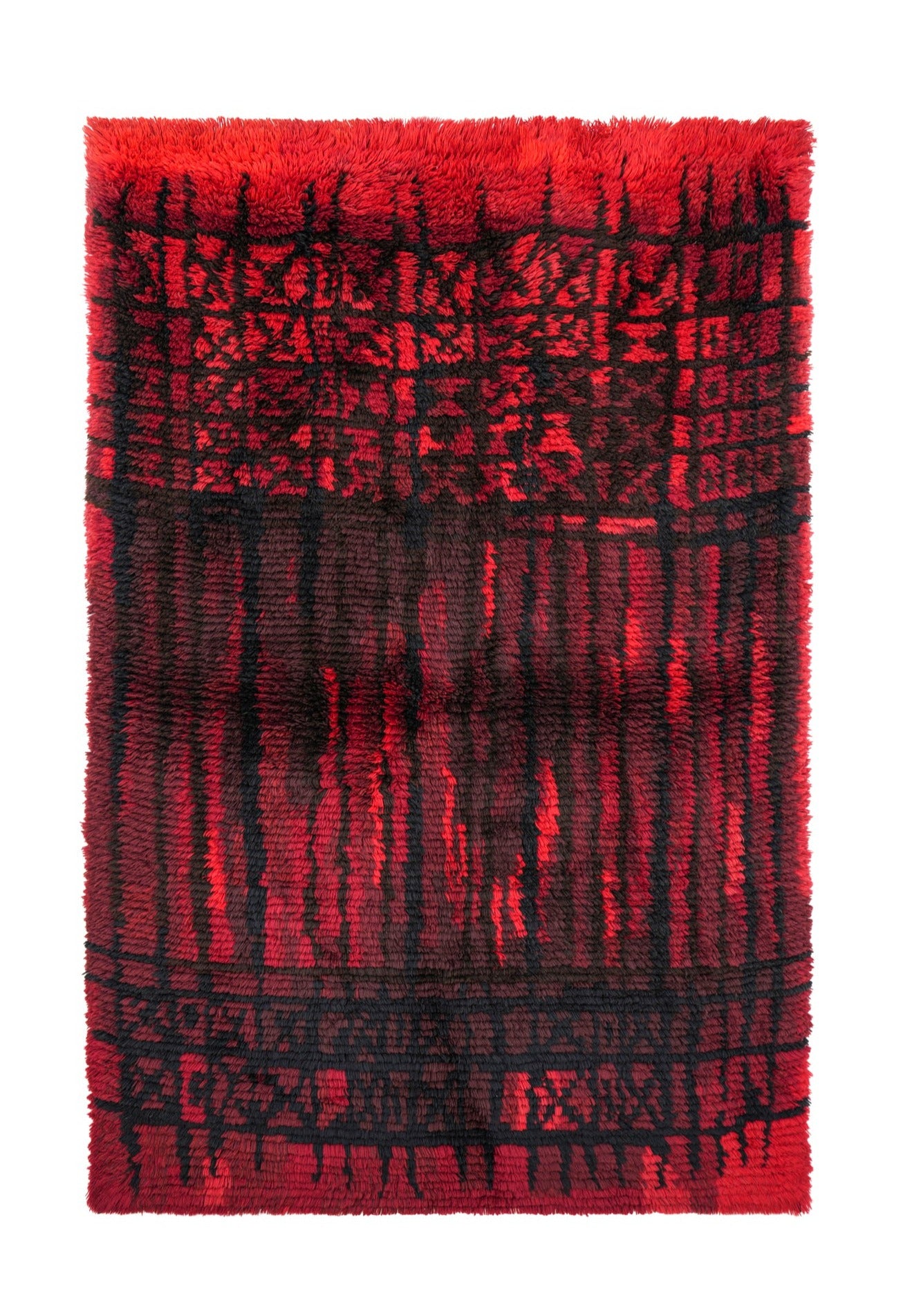 Vintage Finnish Ryijy Rya Rug 6'2" x 4'1" (Täysikuu Full moon)