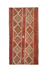 Vintage Turkish Lumbar Kilim Pillow 3'10" x 2'