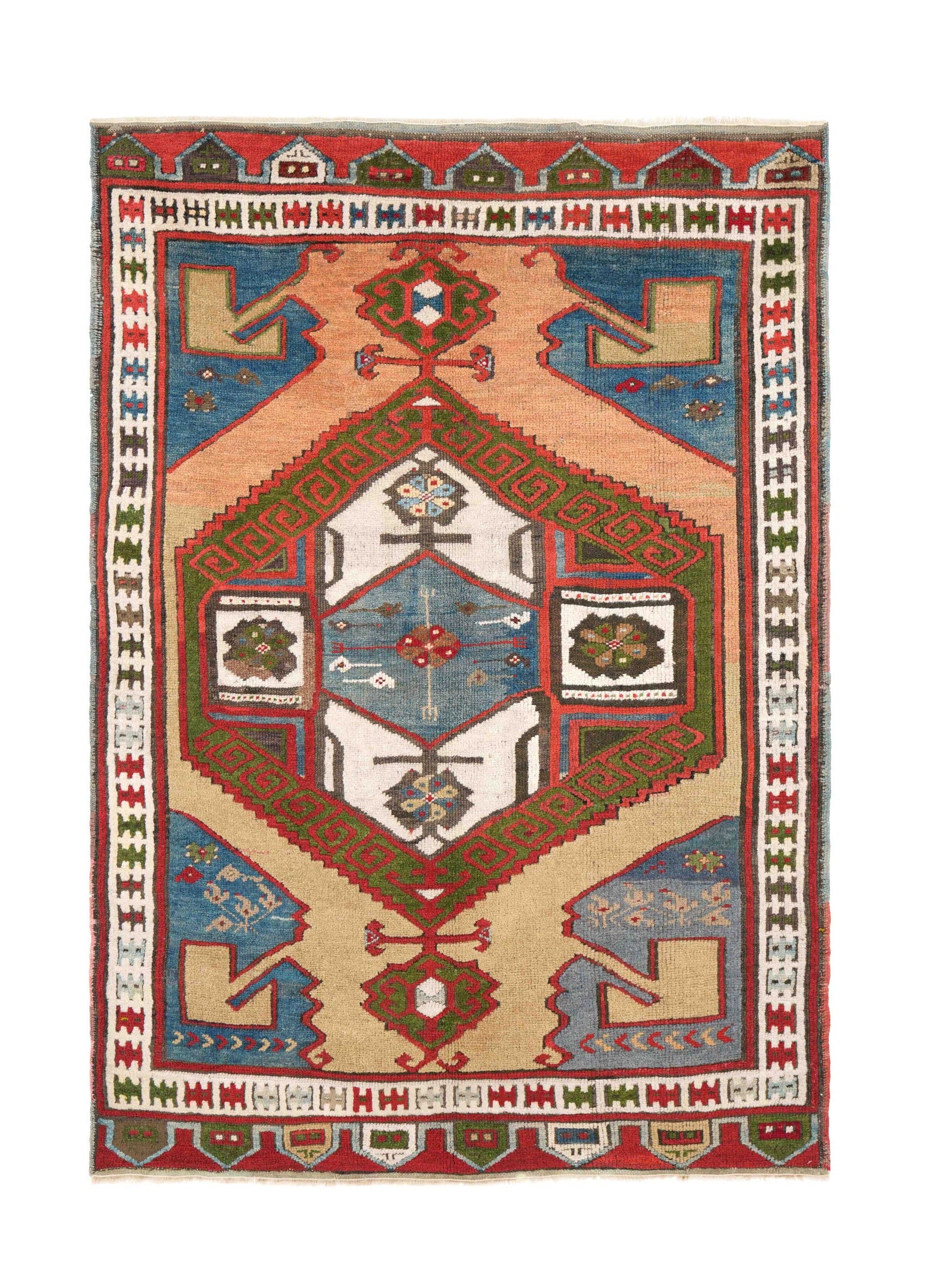 Antique Anatolian Karapinar Tribal Rug 5'4" x 3'10"