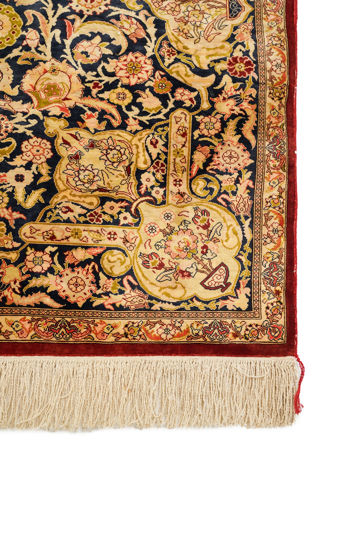 Turkish Silk Hereke Portrait Rug 4'7" x 3'7"