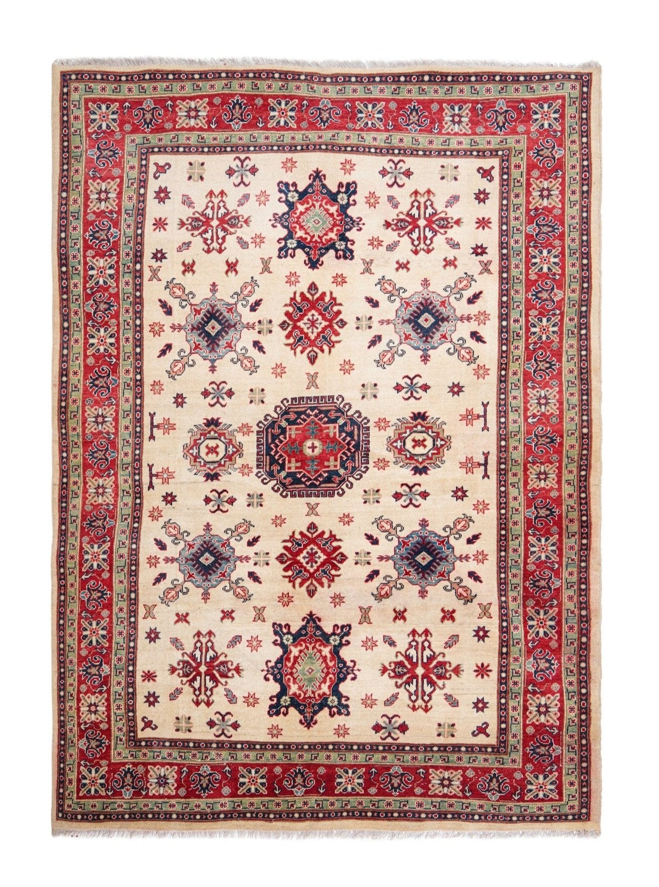 Vintage Afghan Kazak Rug 9'5" x 6'8"