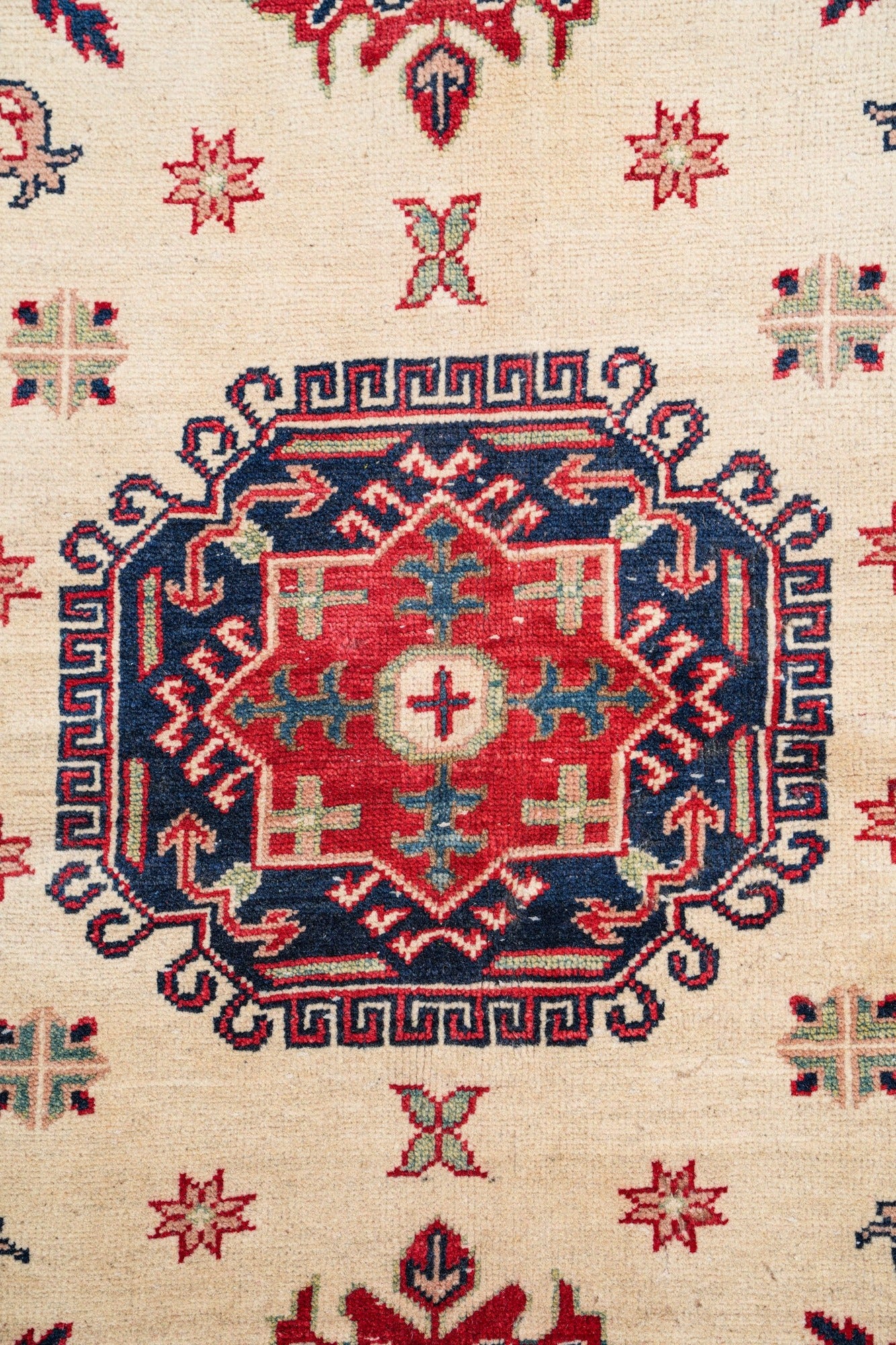 Vintage Afghan Kazak Rug 9'5" x 6'8"