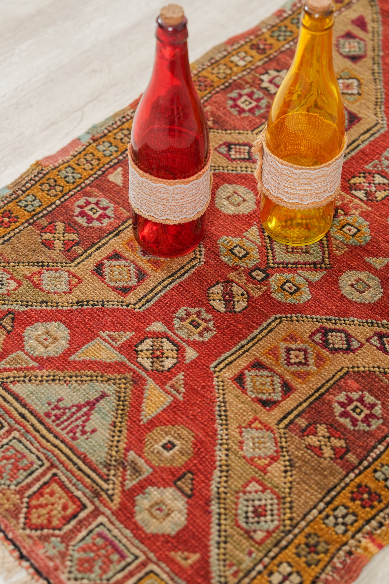 Antique Anatolian Dazkiri yastik Rug 2'10" x 1'9"