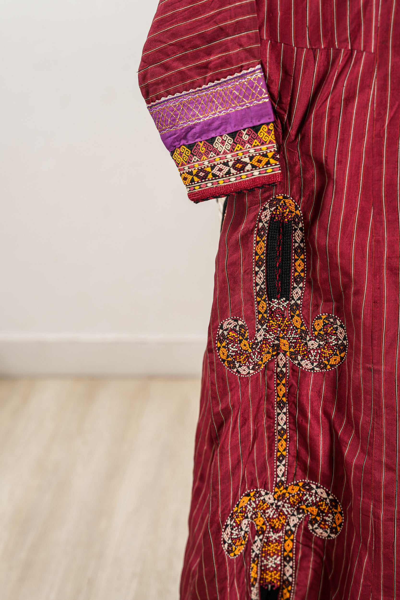 Vintage Turkmen Silk Embroidered Coat