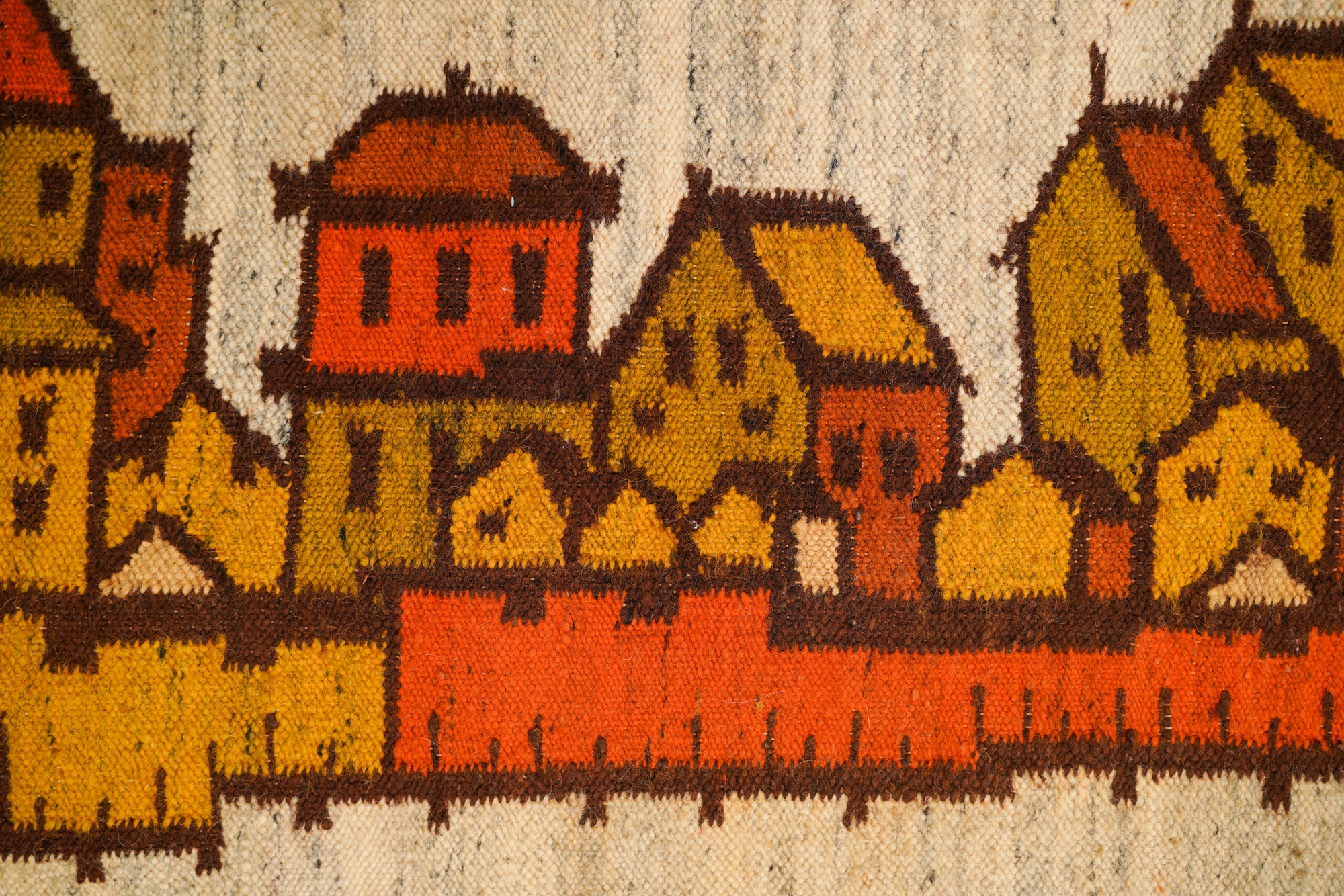 Vintage Polish Folklore Kilim 3'9" x 1'7"