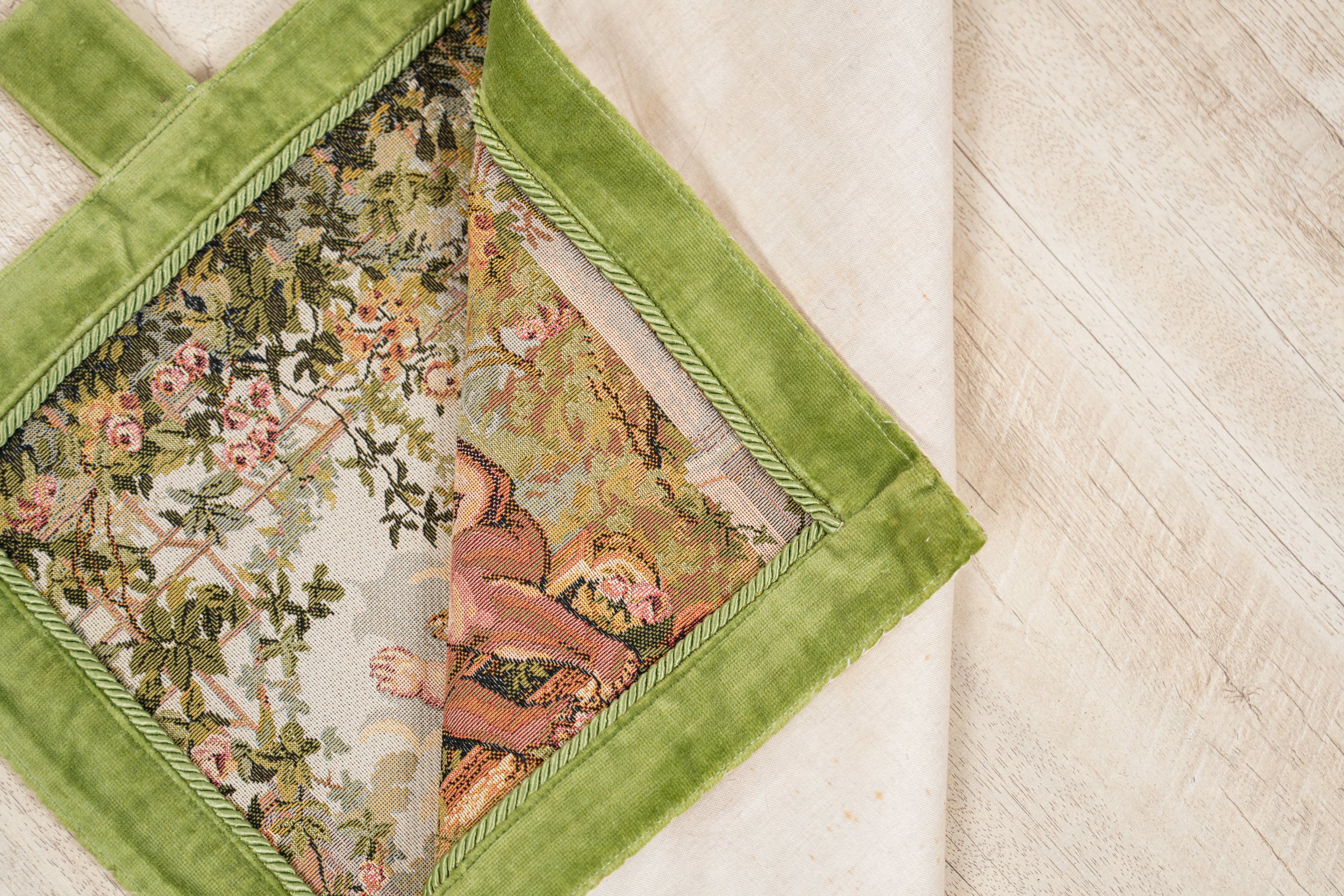 Vintage European Loom Tapestry 1'8" X 1'7"