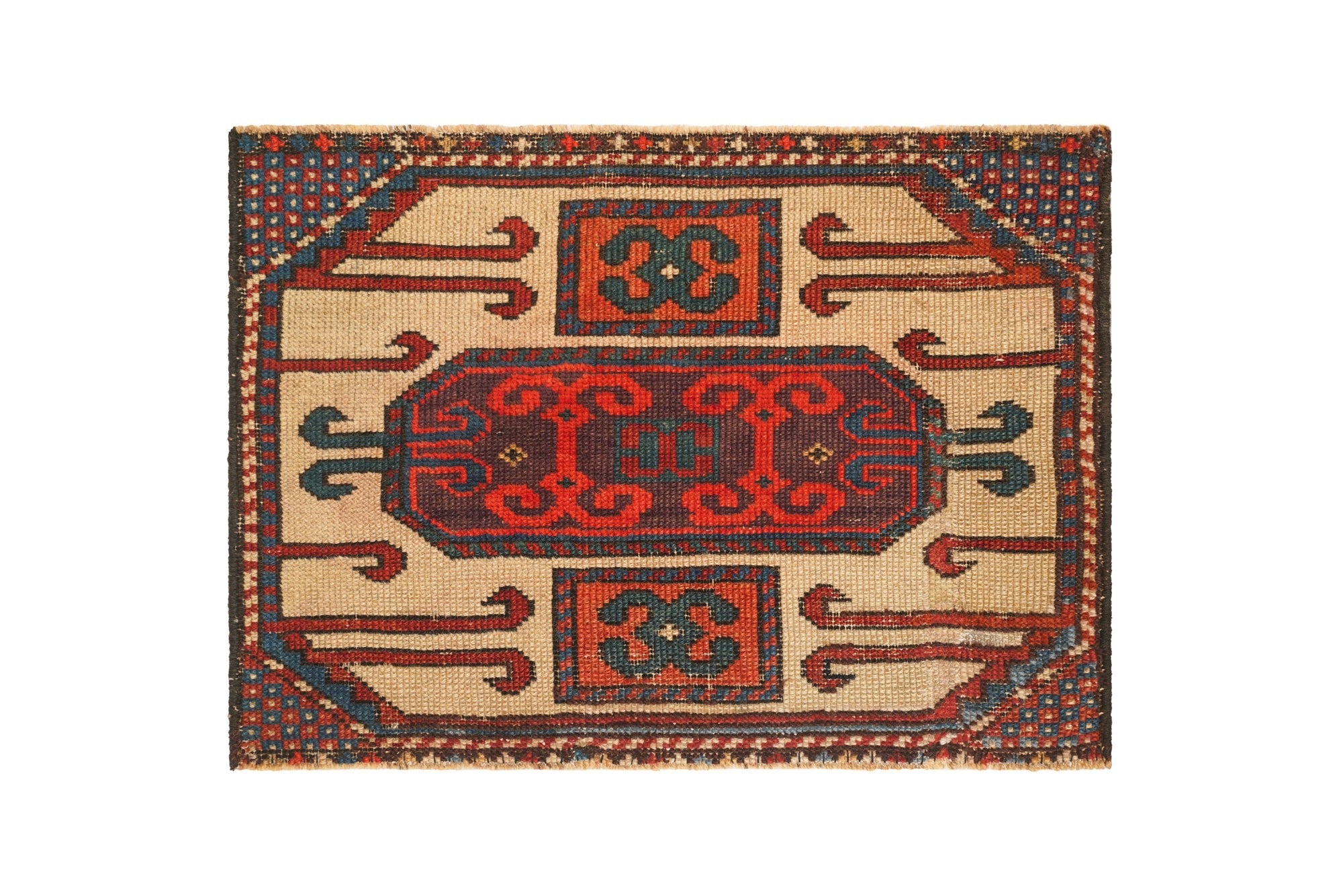 Antique Caucasian Karachopf Kazak Rug 2' x 1'5" Fragment