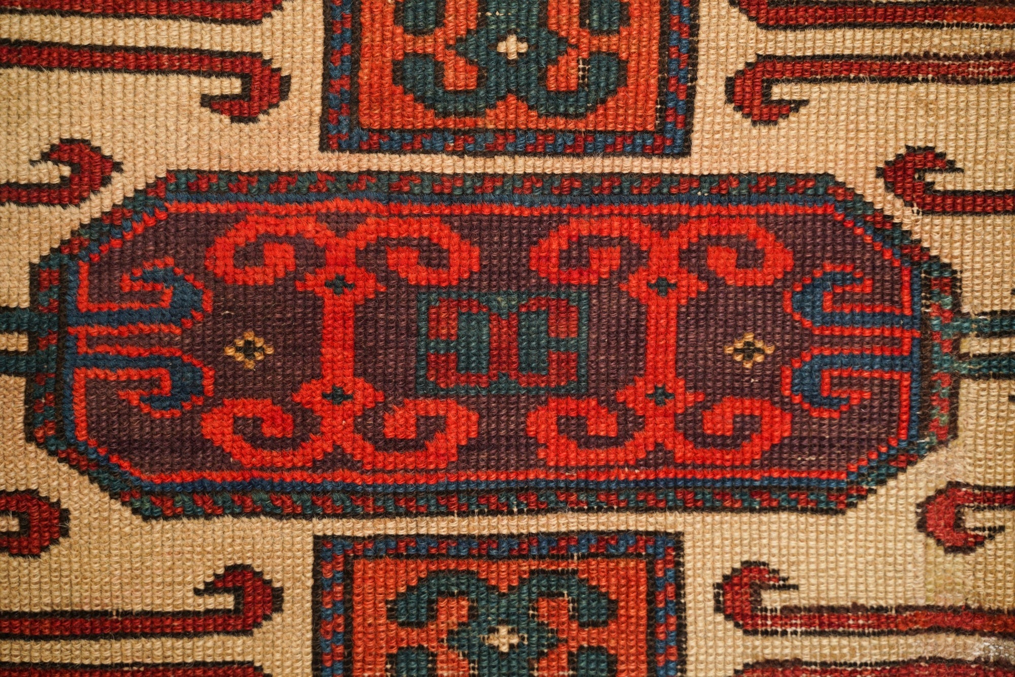 Antique Caucasian Karachopf Kazak Rug 2' x 1'5" Fragment