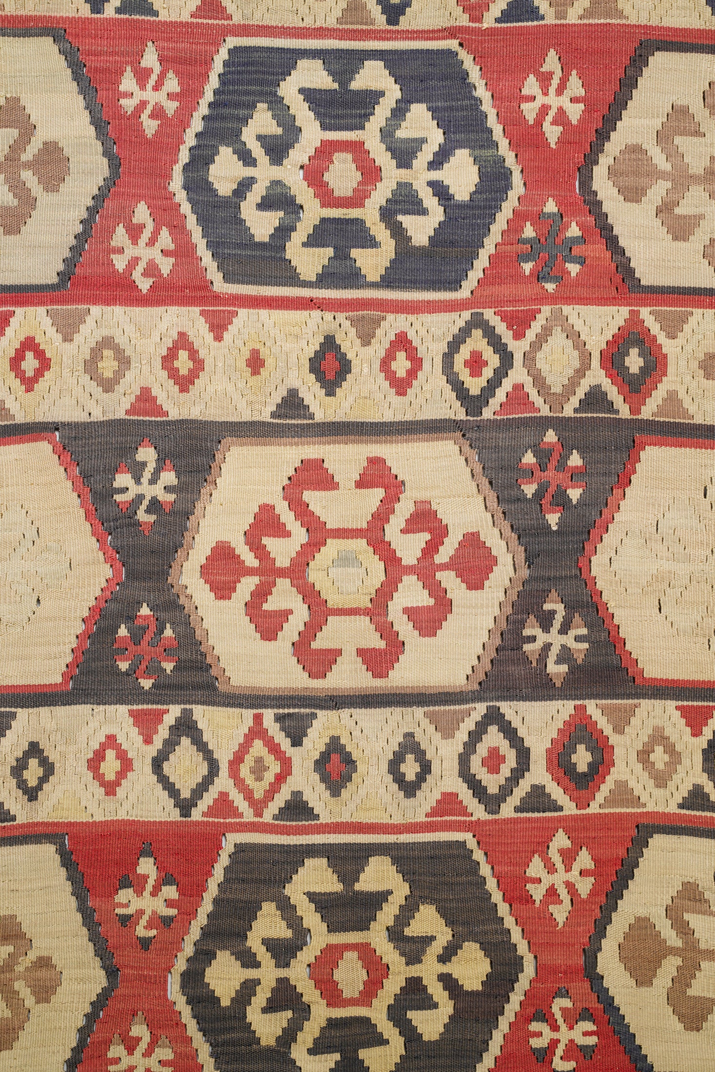 Vintage Rare Silk Turkish Sivas Kilim 5'3" x 3'7"