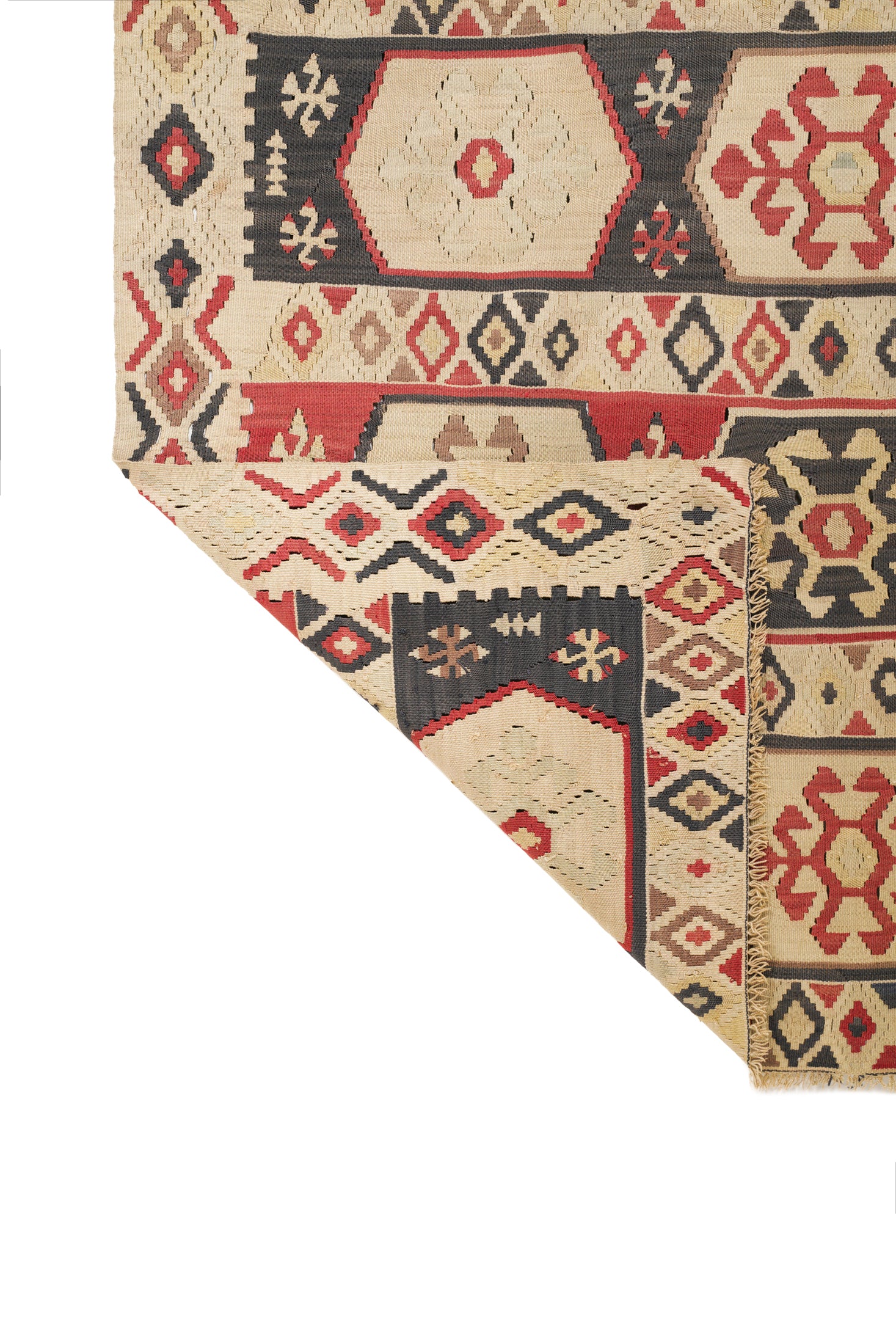 Vintage Rare Silk Turkish Sivas Kilim 5'3" x 3'7"