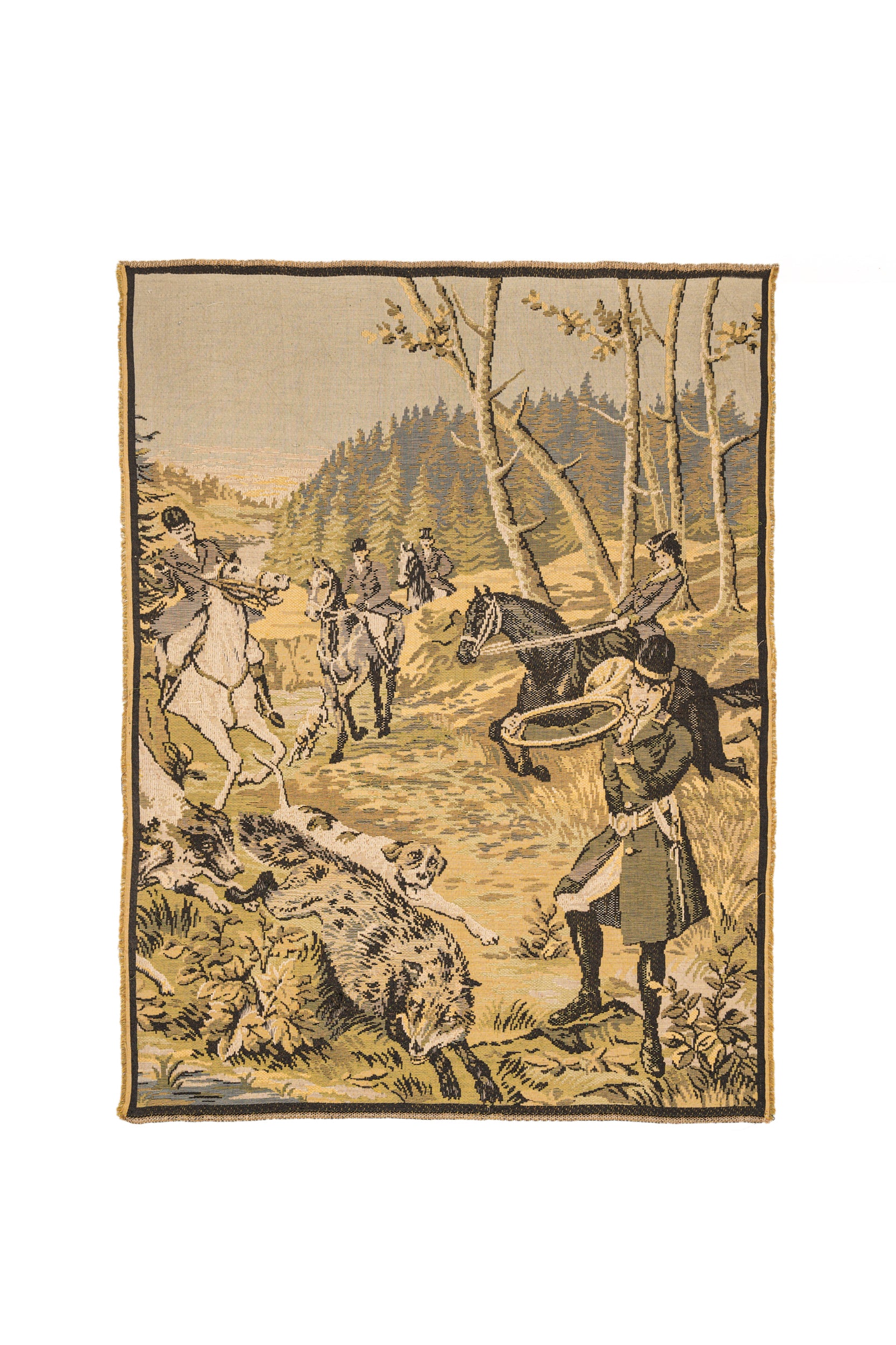 Vintage European Loom Tapestry 4'2" x 3'2"