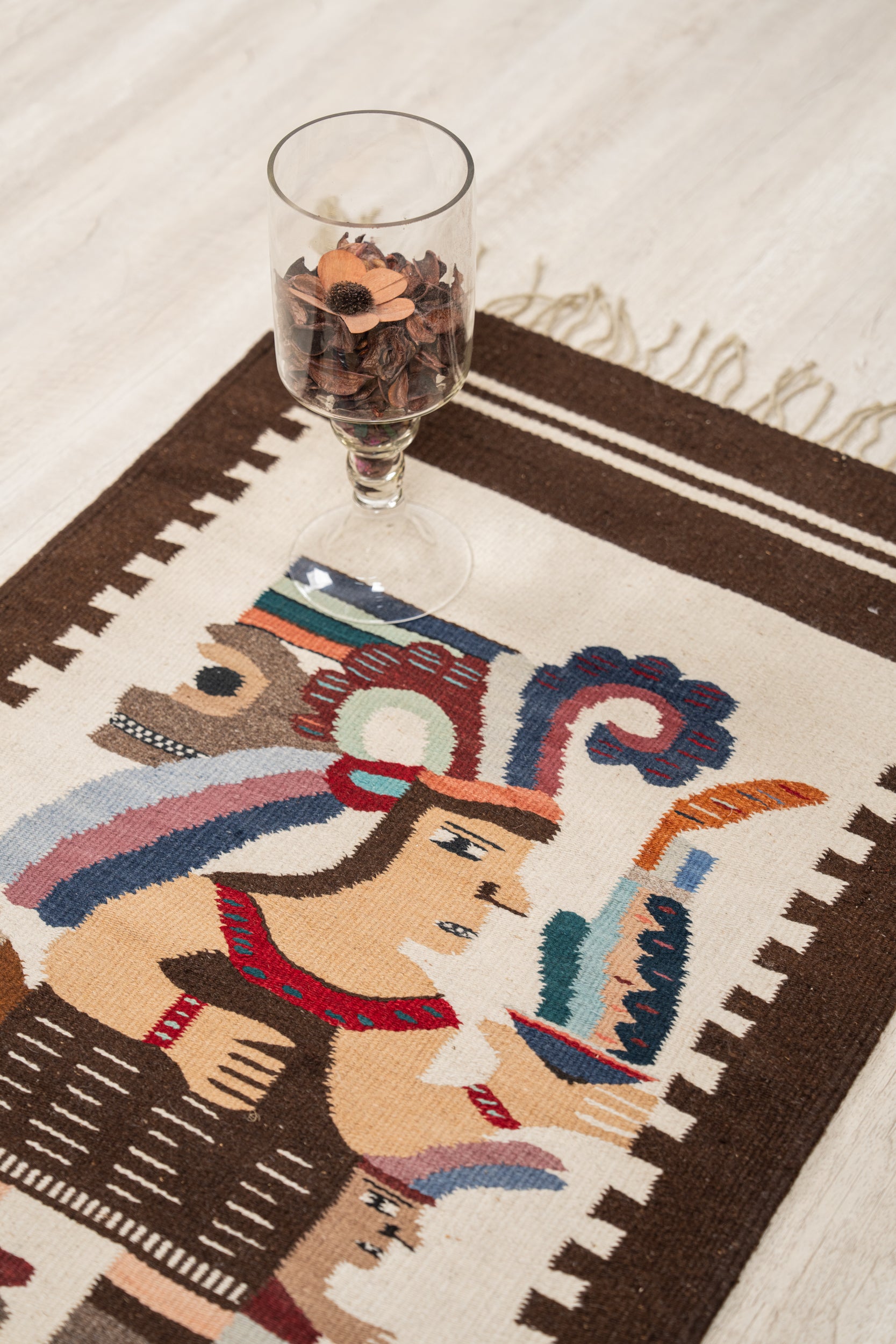 Vintage Aztec Tapestry 3'6" X 2'1"