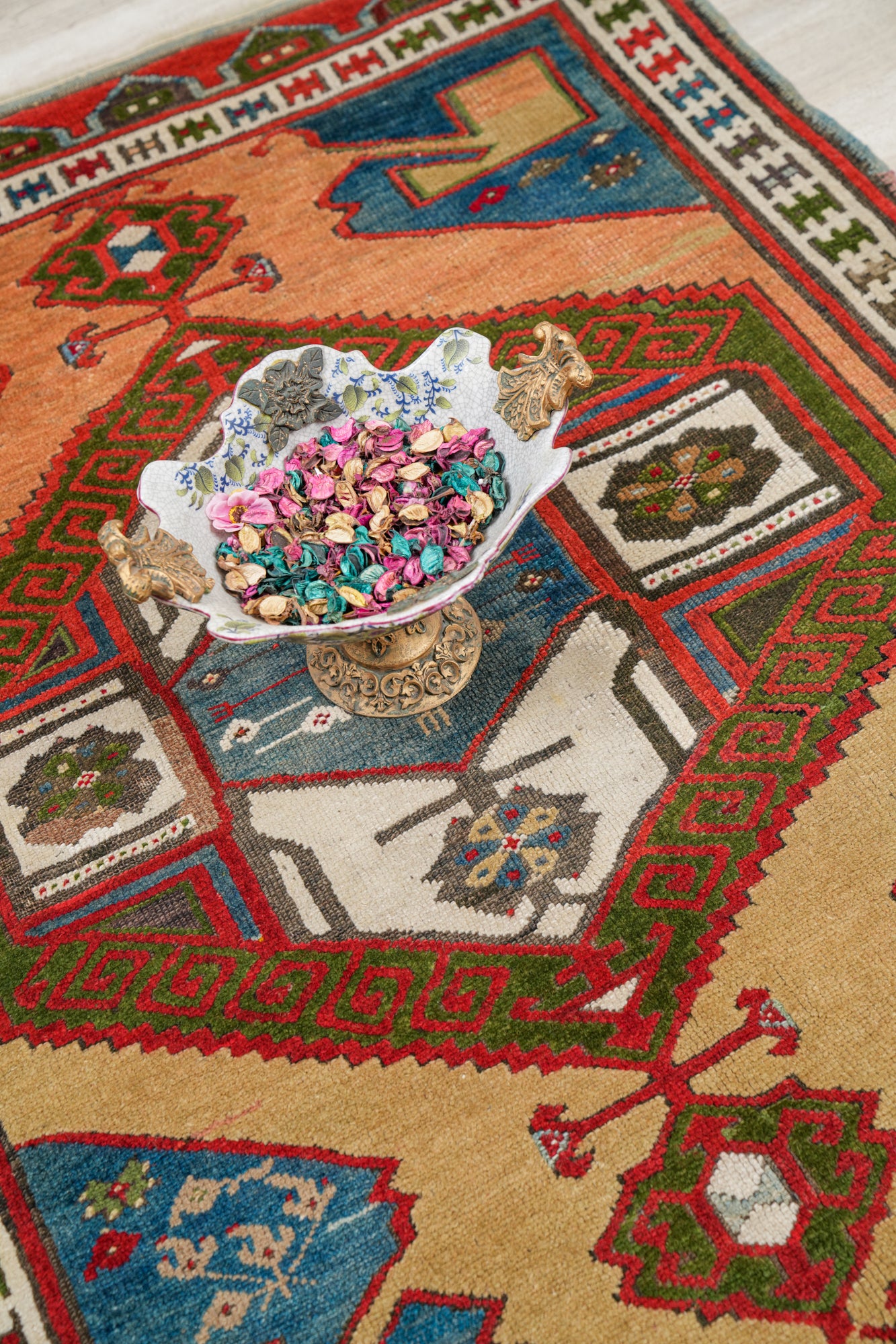 Antique Anatolian Karapinar Tribal Rug 5'4" x 3'10"