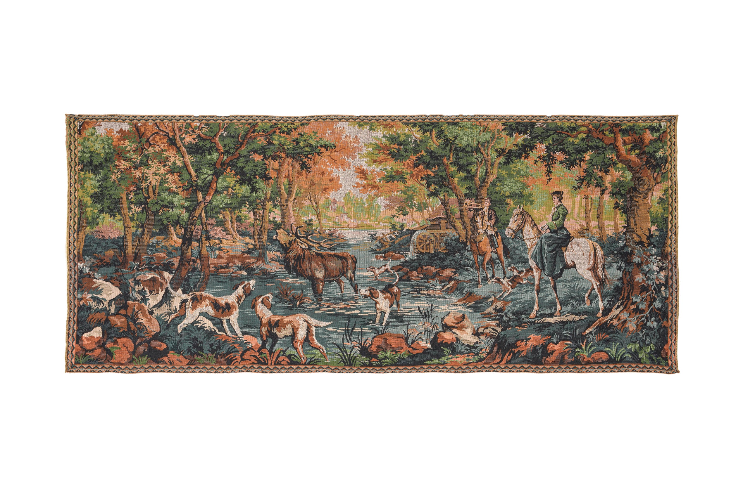 Vintage Belgian Loom Tapestry 5'7" x 2'4"