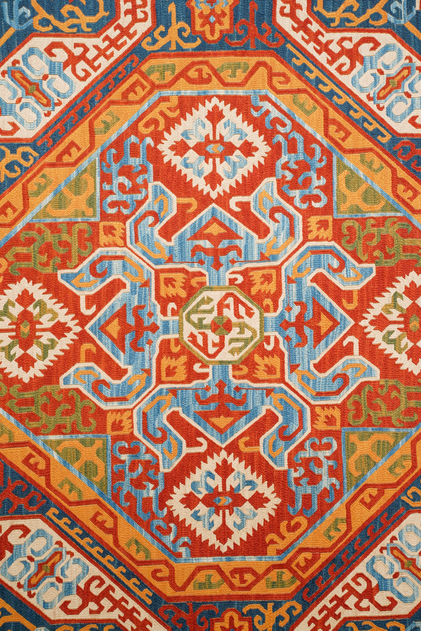 Vintage Dagestani Kaitag Silk Embroidery 3'7" x 2'3"