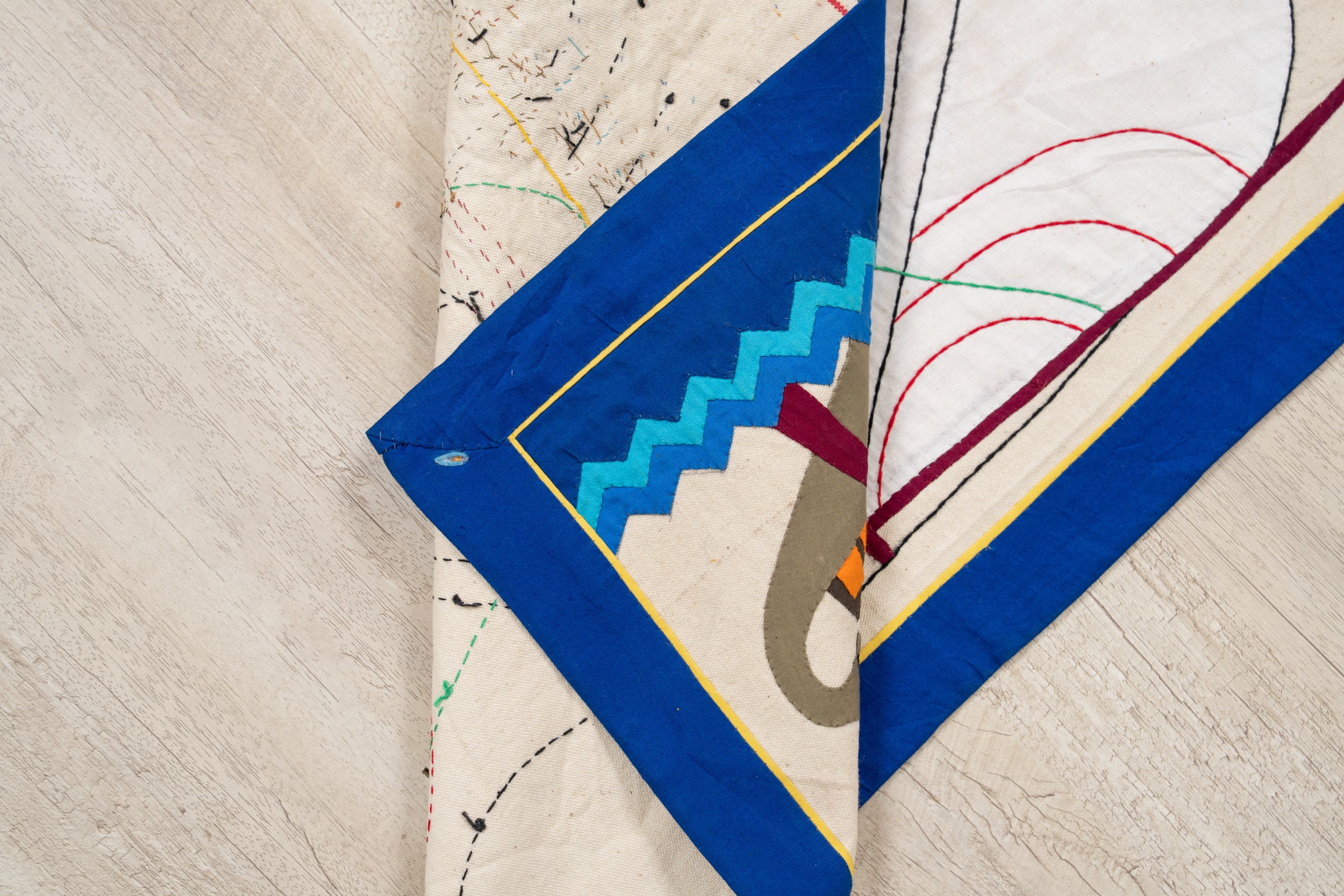 Vintage Egyptian Embroidered Tapestry 2'3" x 1'5"