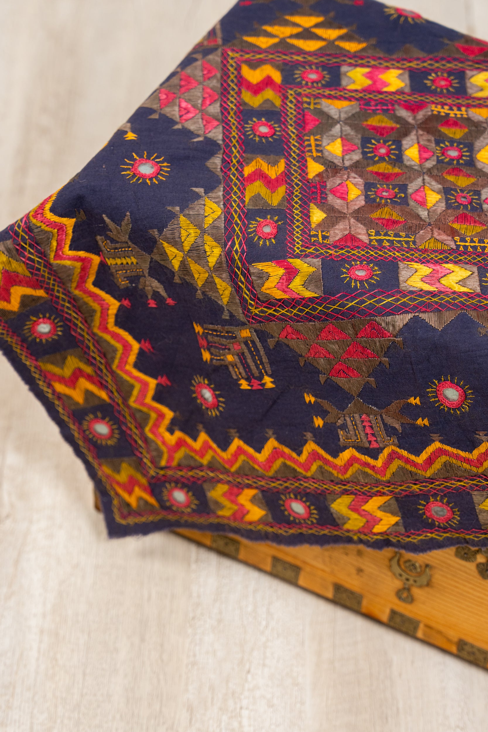 Vintage South Asian Hand Embroidery 2' x 2'1"