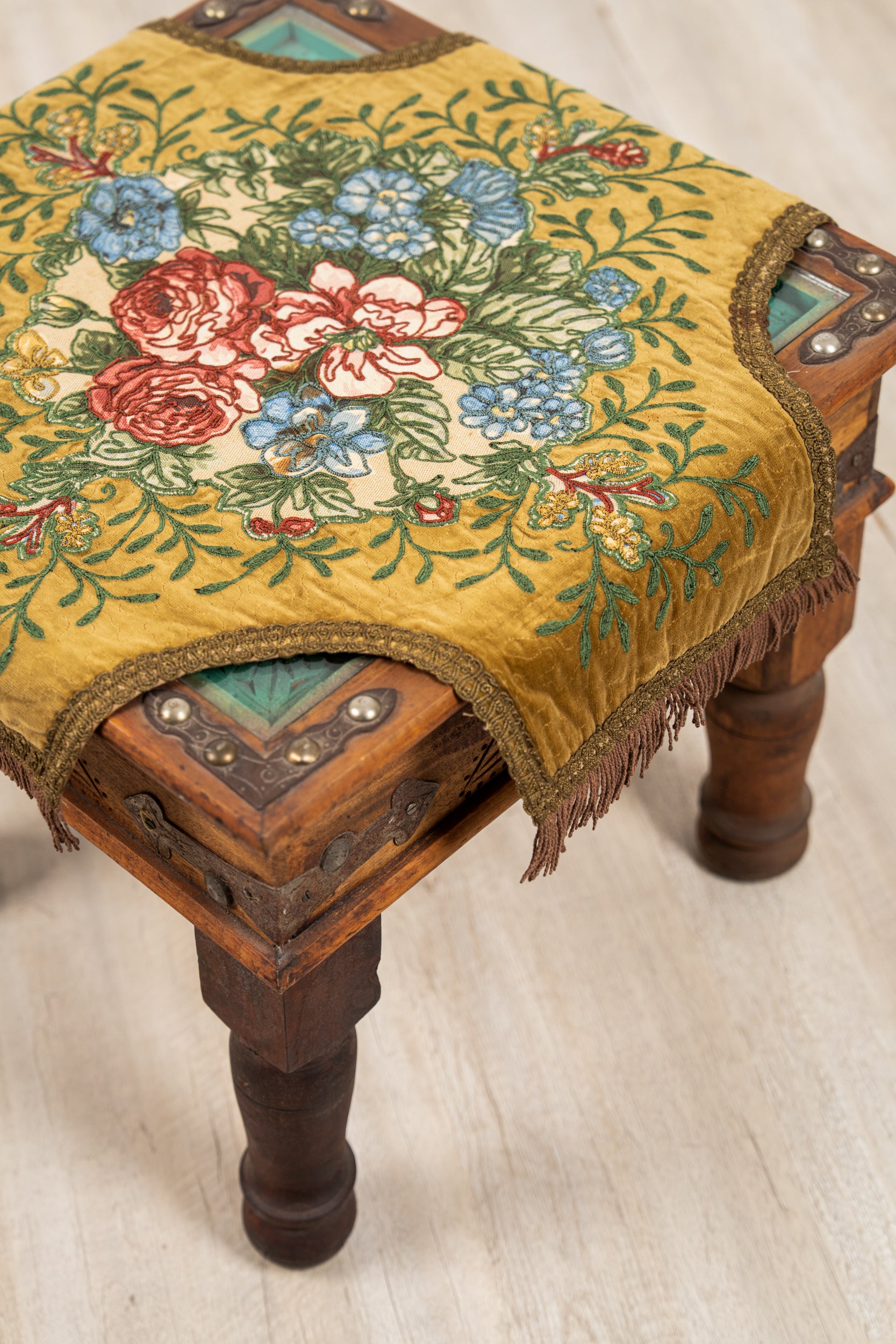 Antique Belgian ecclesiastical doily embroidery 2'1" x 2'1"