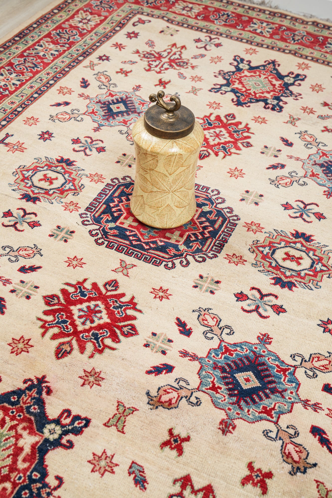 Vintage Afghan Kazak Rug 9'5" x 6'8"