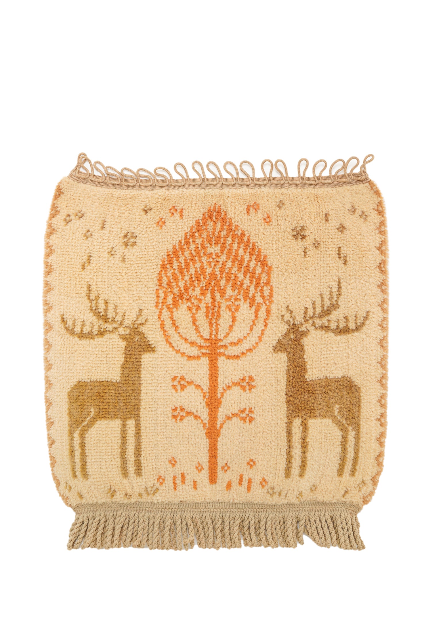 VINTAGE SWEDISH natural rug 1'9" x 1'2"