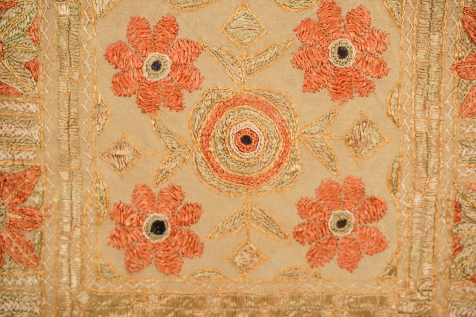 Vintage Indian Mirror Textile 7'6" x 6'6"