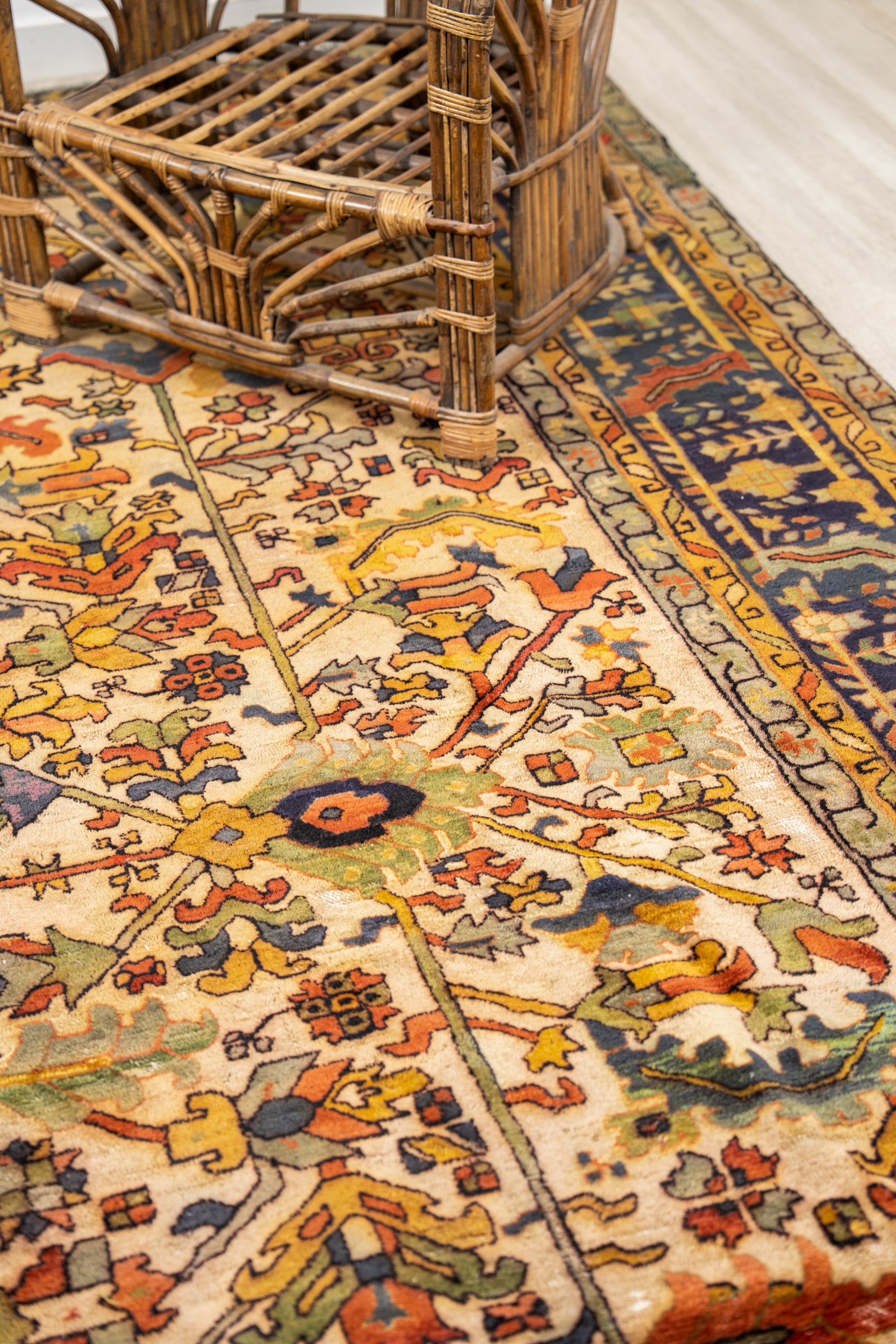 Antique German Hand-Hooked Rug 12'x 9'