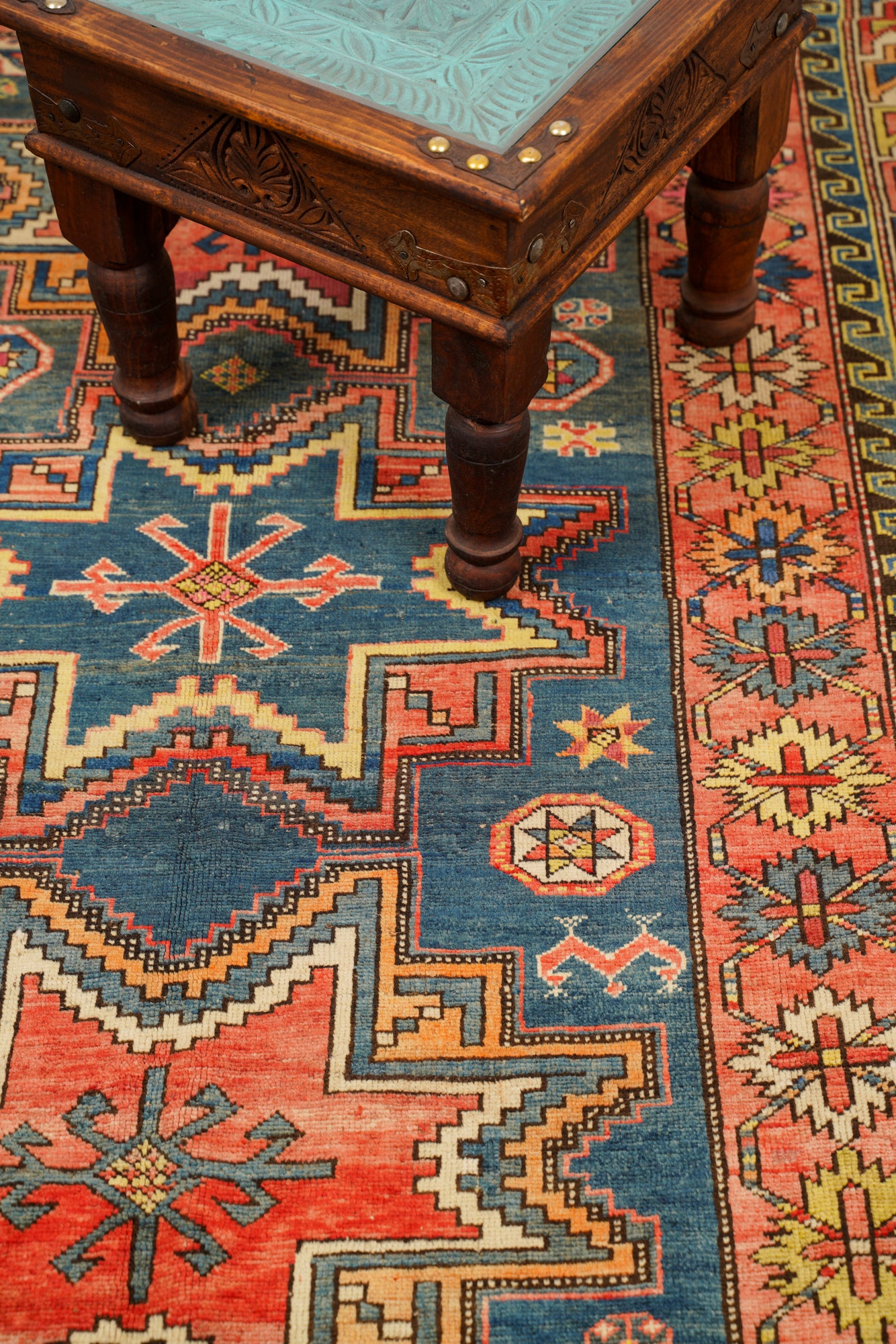 Antique Southern Central Caucasian Lesghi Rug 9'2"x 5'9"