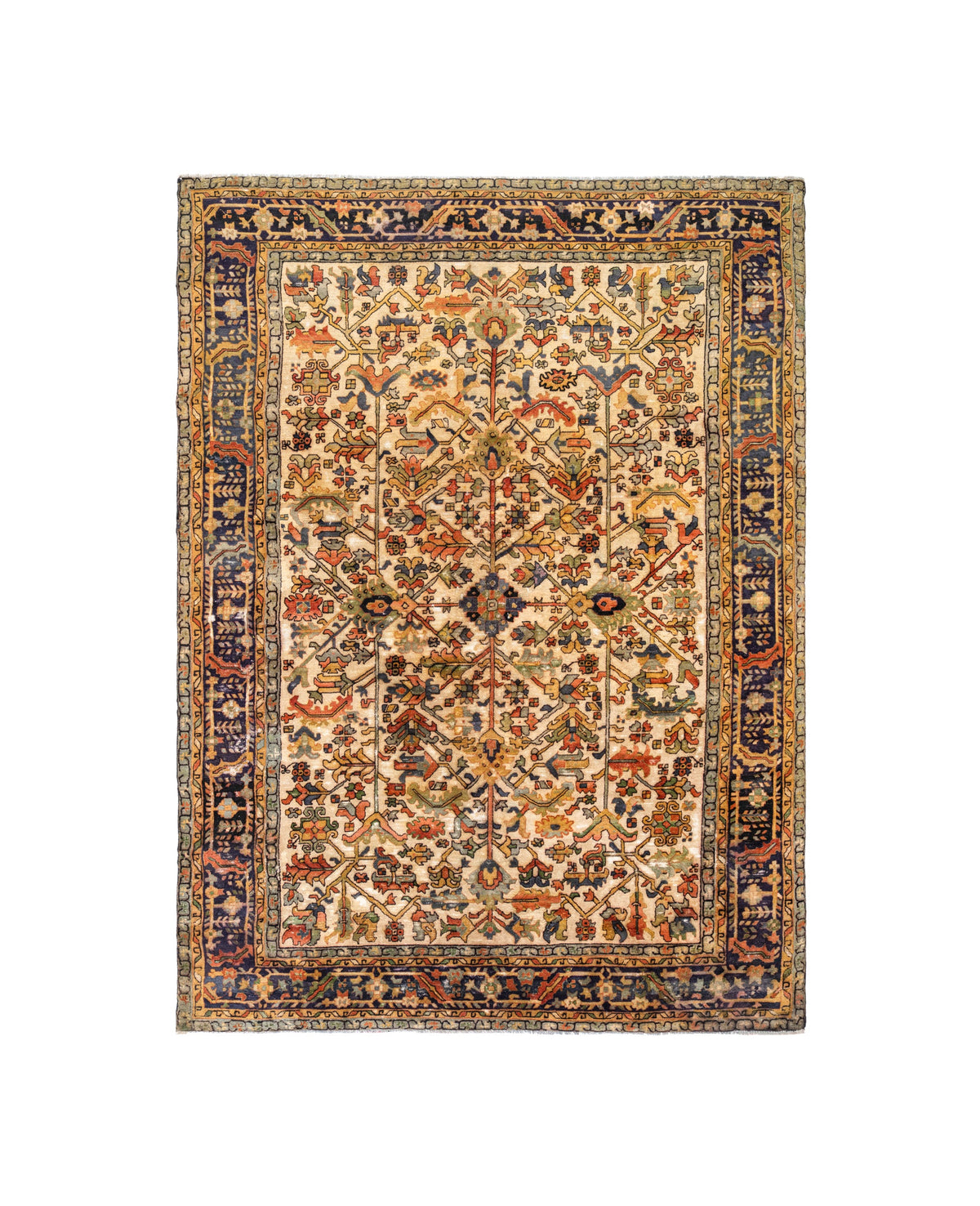 Antique German Hand-Hooked Rug 11'8'' x 8'7''