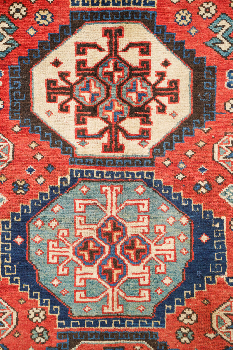 Antique Caucasian Kazak Rug 7'7" x 3'9"