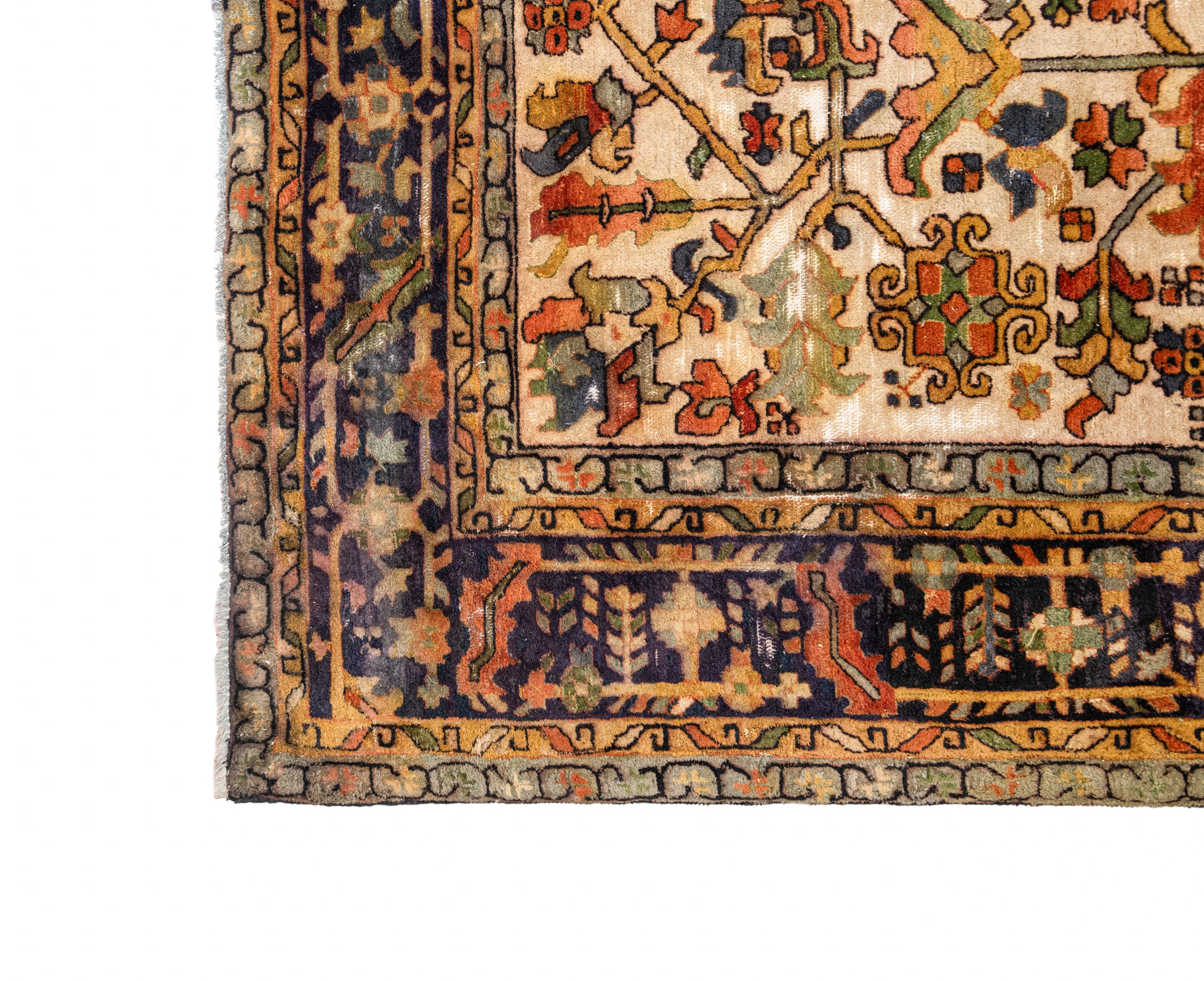 Antique German Hand-Hooked Rug 12'x 9'