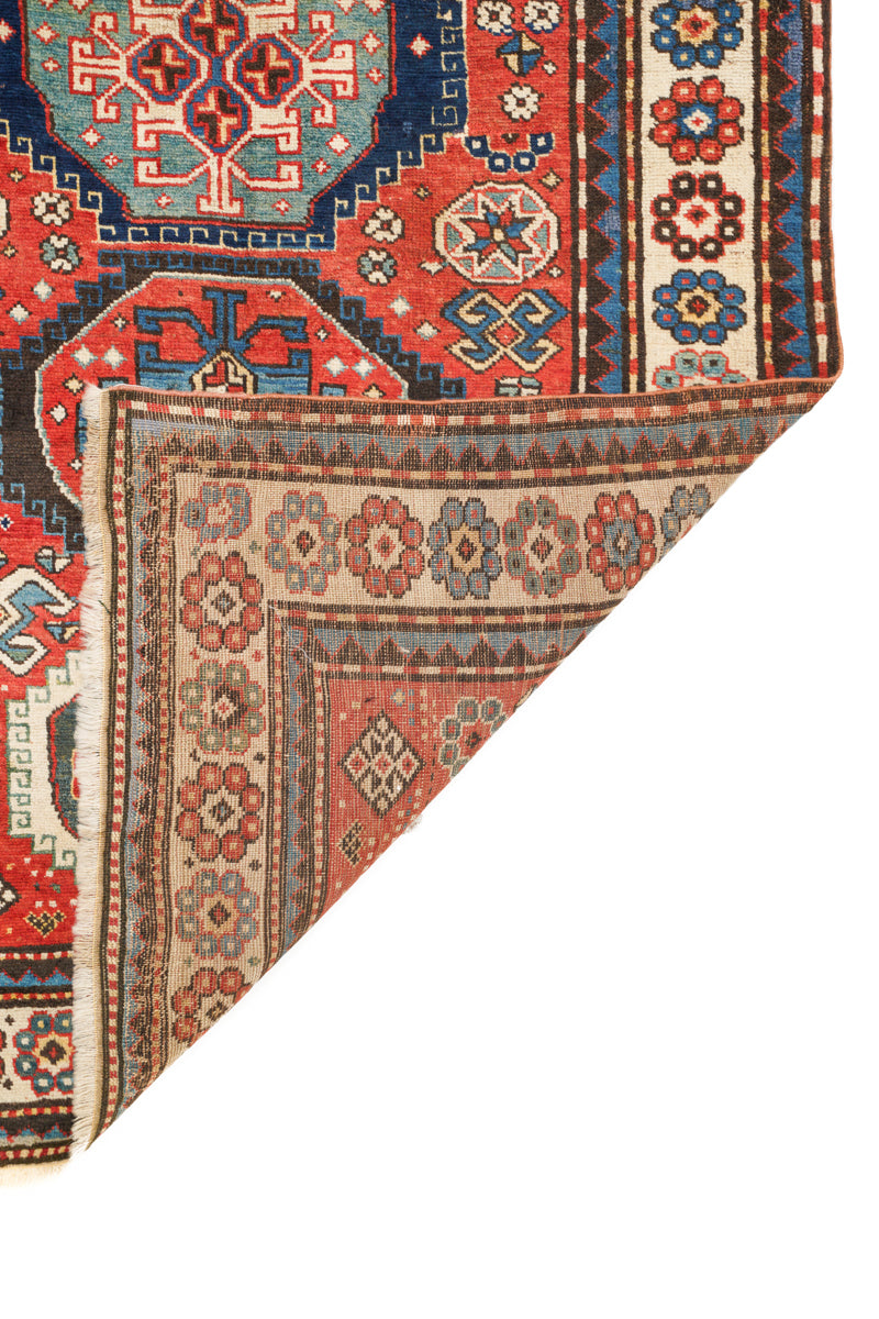 Antique Caucasian Kazak Rug 7'7" x 3'9"